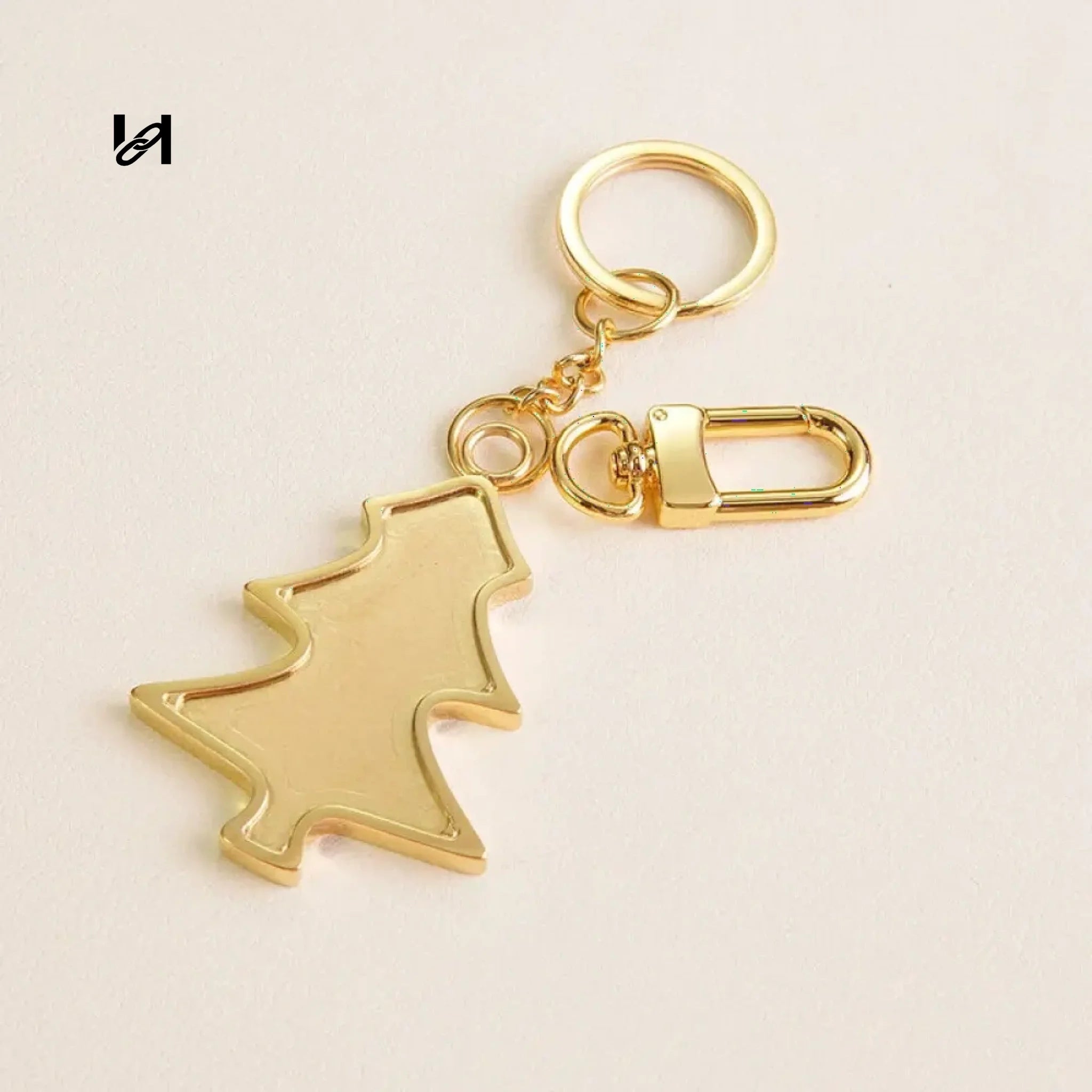 Christmas tree key ring - Tree Patt + Key ring + Hook / Gold - hardware