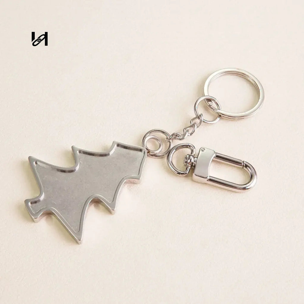 Christmas tree key ring - Tree Patt + Key ring + Hook / Silver - hardware