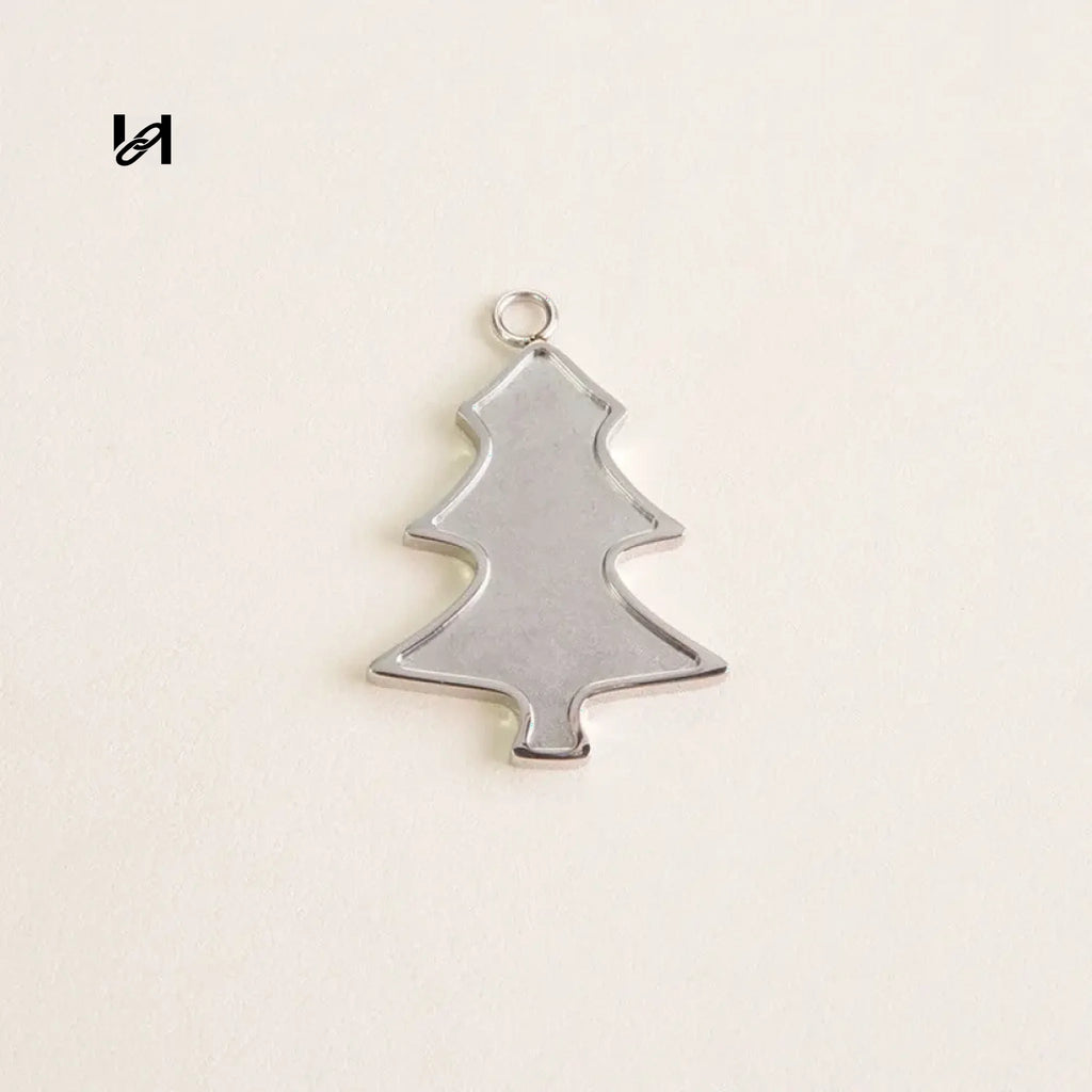Christmas tree key ring - Tree Patt / Silver - hardware