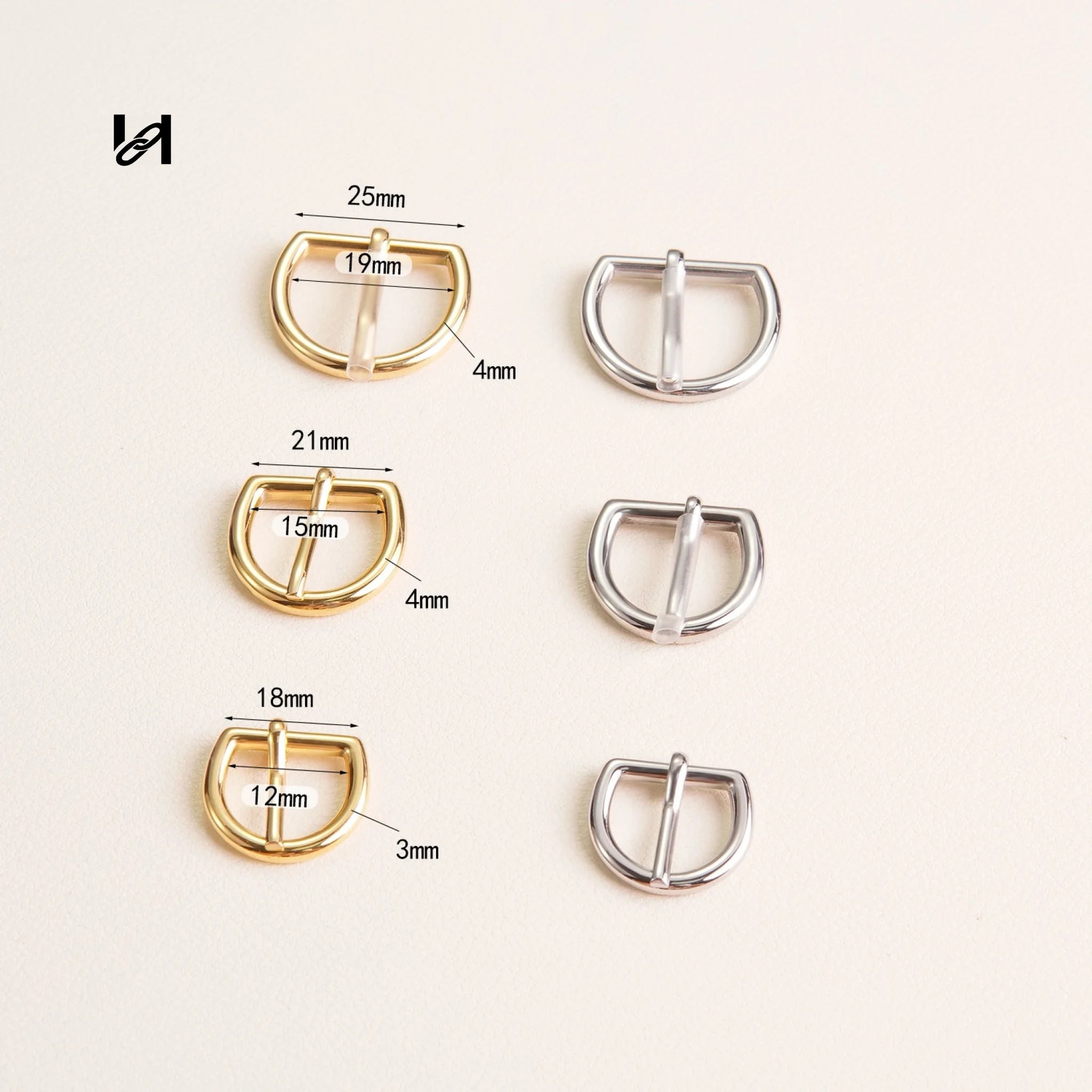 Best-Selling Stainless Steel D Buckles & Roller Buckles – Custom Hardware for Bags & Leather Goods - 12mm / Silver