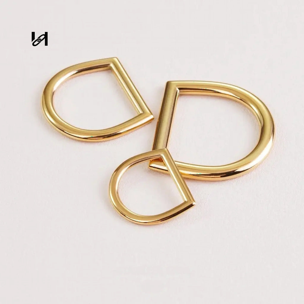 Stainless Steel Flat Wire D Ring - Gold / 16mm - hardware