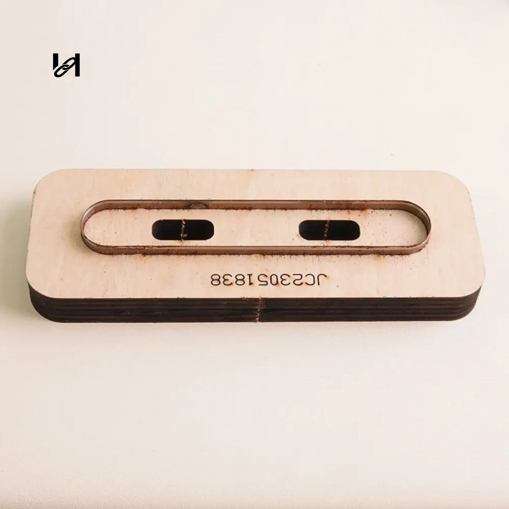 Insert leather bracelet - Silver / Wood cuting die - hardware