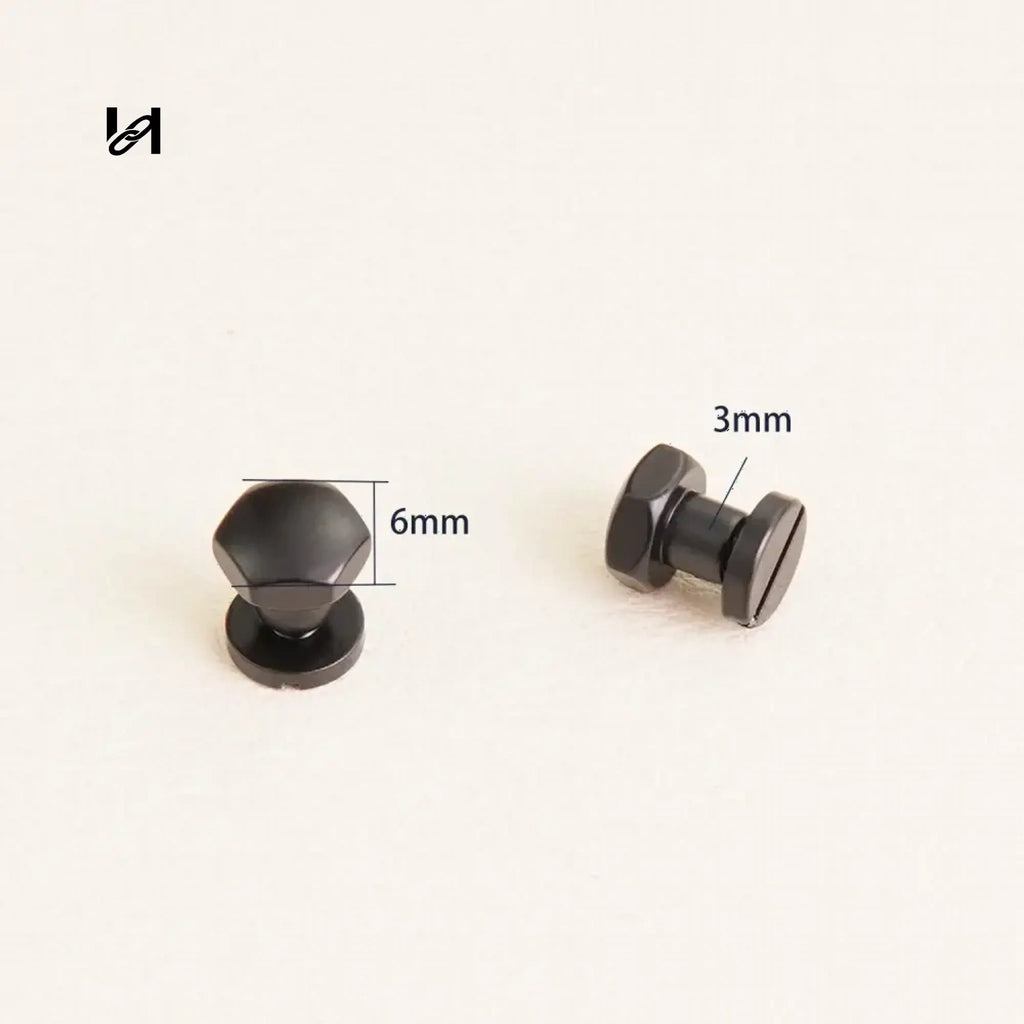 Black Chicago Rivet Screw - 6mm-1pcs - hardware
