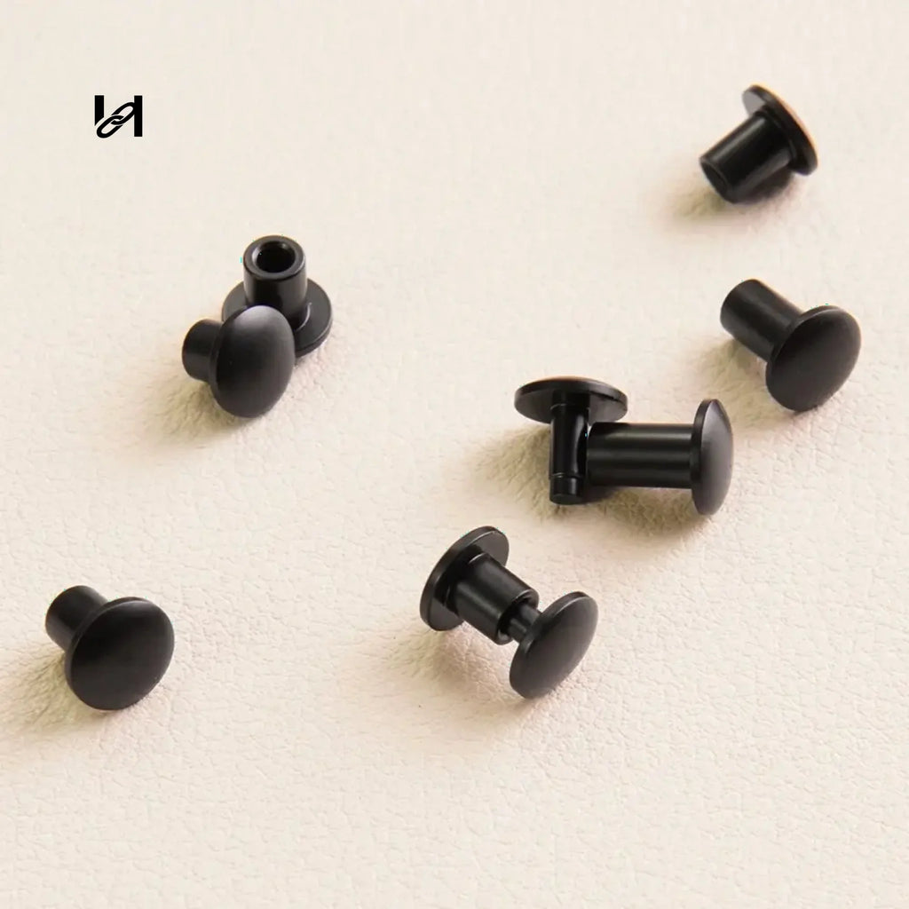 Black Double Cap Rivet - 4mm-1pcs - hardware