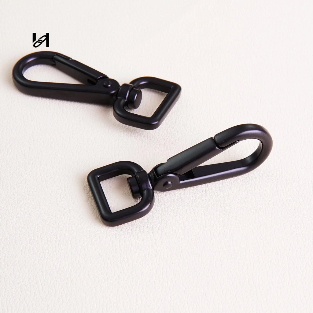 Black Swivel Snap Hook — Zinc Alloy Spring Gate Clasp for Bag Straps & Dog Leash