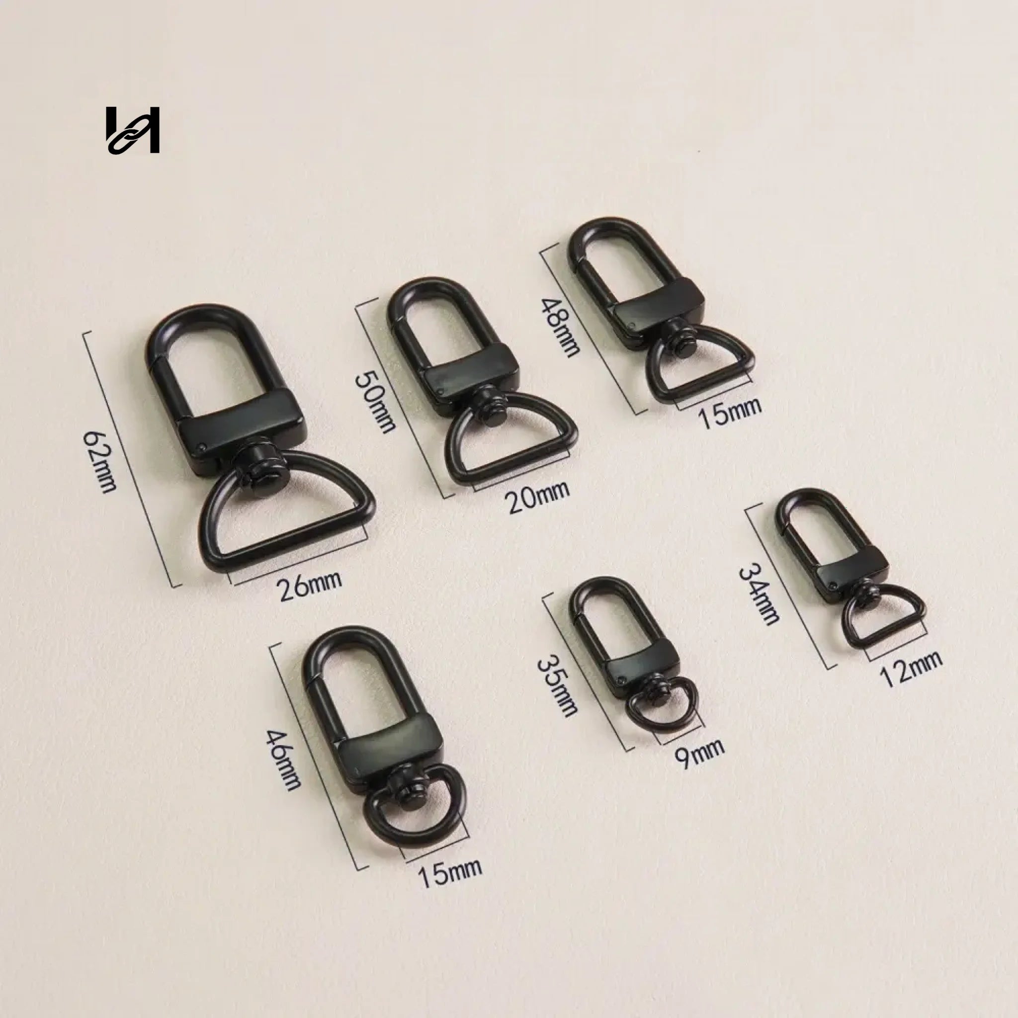 Black Swivel Bolt Snap - hardware