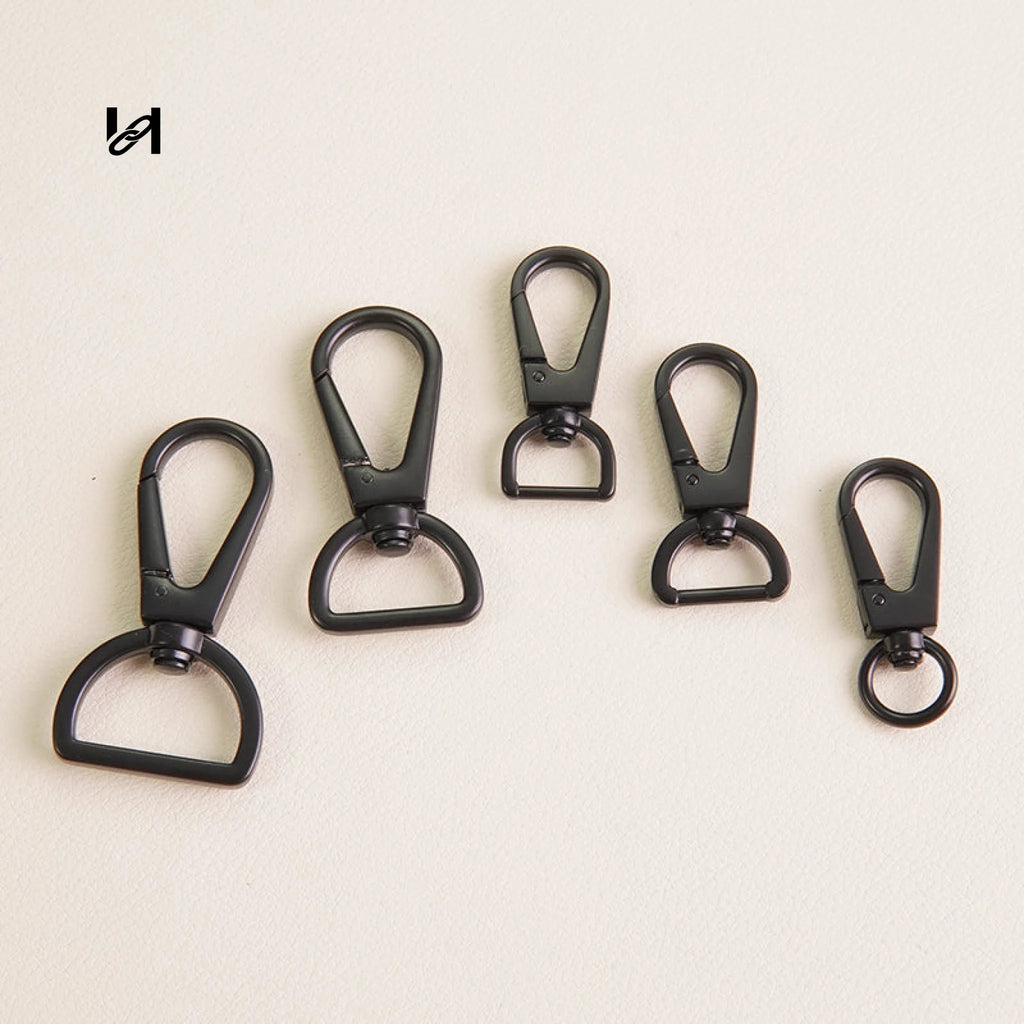 Black Zinc Alloy Swivel Hooks - hardware