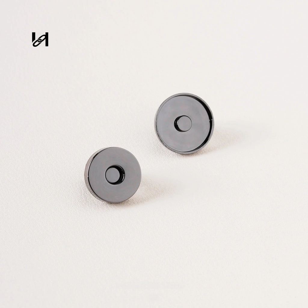 Brass Cap Magnetic Snap for Bags & Leather Goods - black / 18.5mm-1pcs - hardware