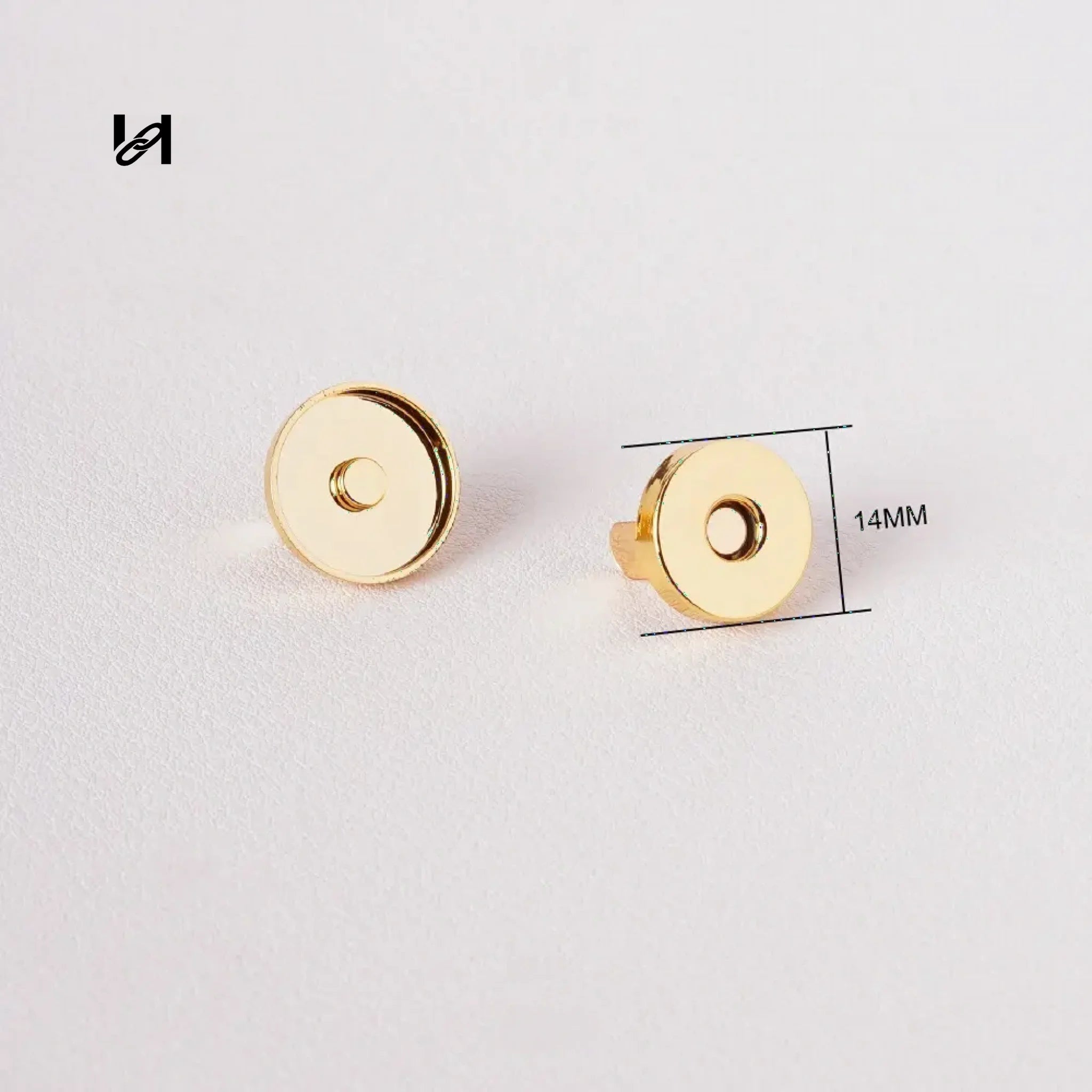 Cap Magnetic snap - Gold / 14mm-1pcs - hardware