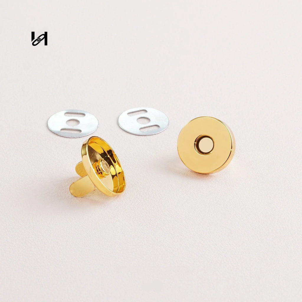Brass Cap Magnetic Snap for Bags & Leather Goods - hardware