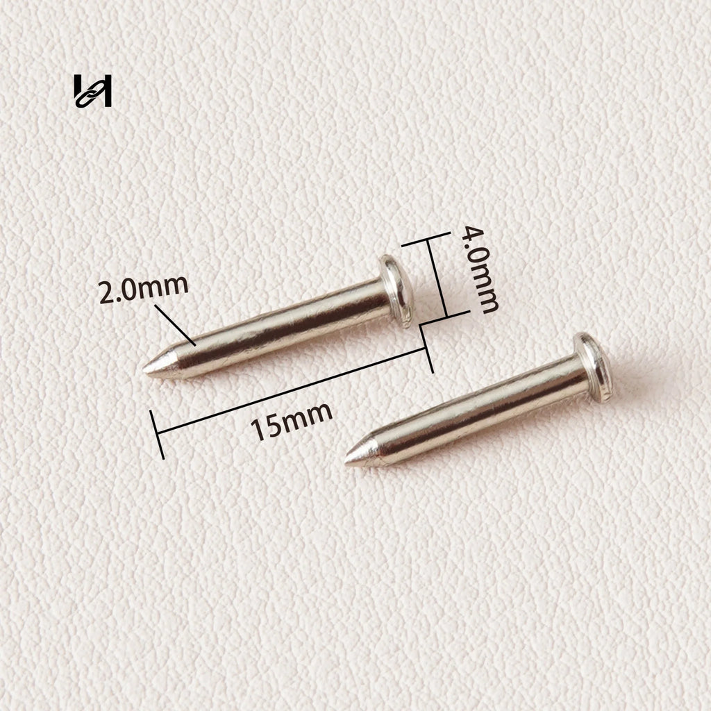 Brass Long Decorative Rivets & Perlage Setting Tool – Leather Craft Hardware for Handbags & Leather Goods - 2.0mm-1pcs