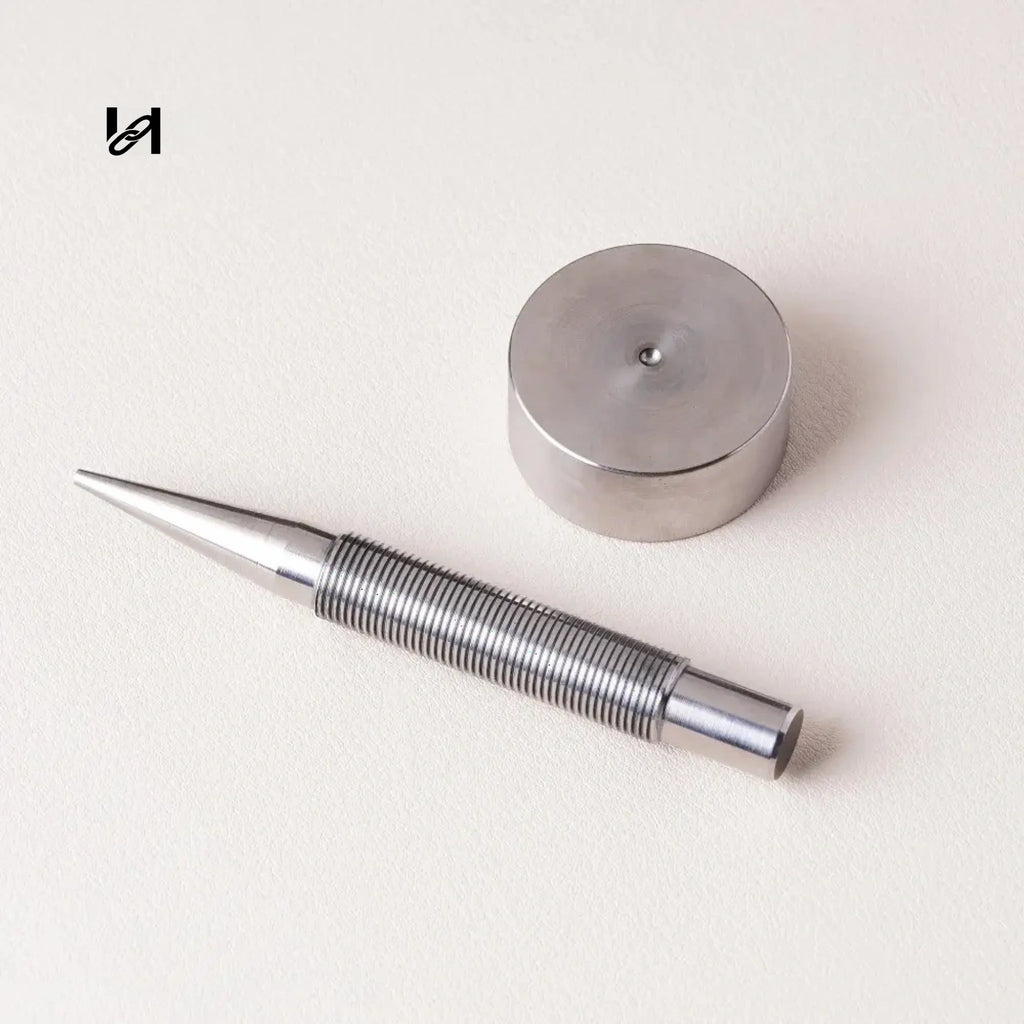 Brass Long Decorative Rivets & Perlage Setting Tool – Leather Craft Hardware for Handbags & Leather Goods