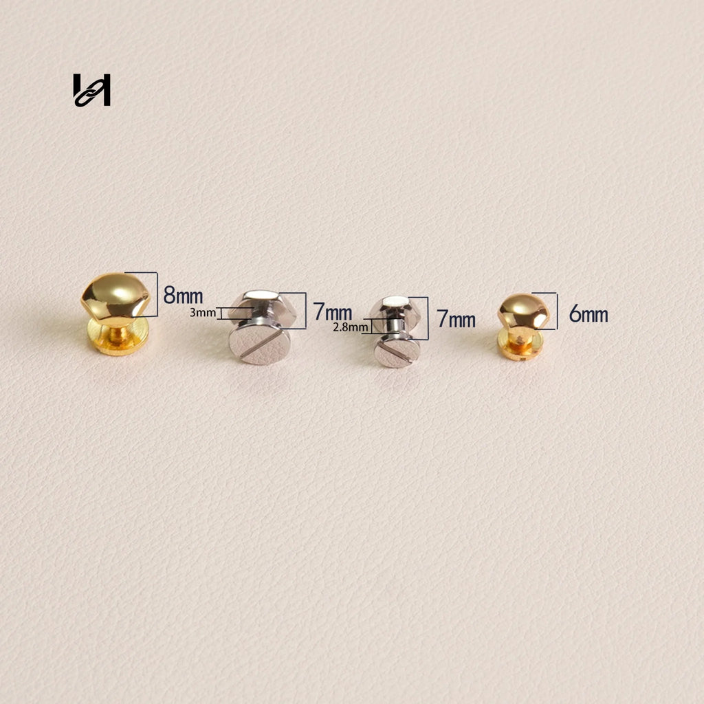 Brass Screw Rivets for Leather Straps & Bags - hardware