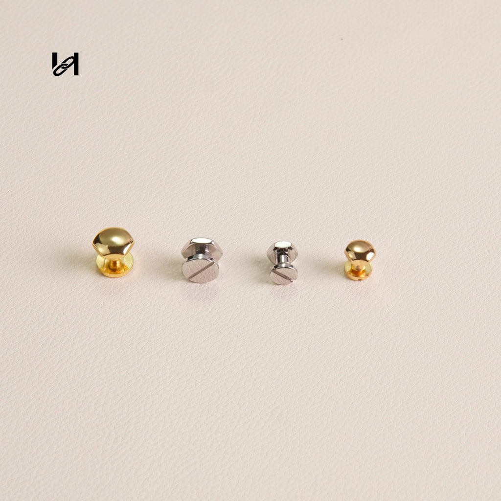 Brass Screw Rivets for Leather Straps & Bags - hardware