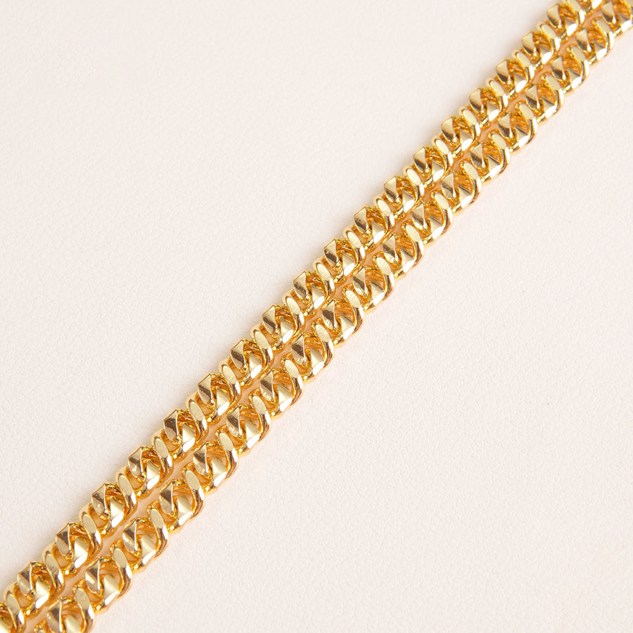 Gold color 6mm width  brass  chain for bag strap