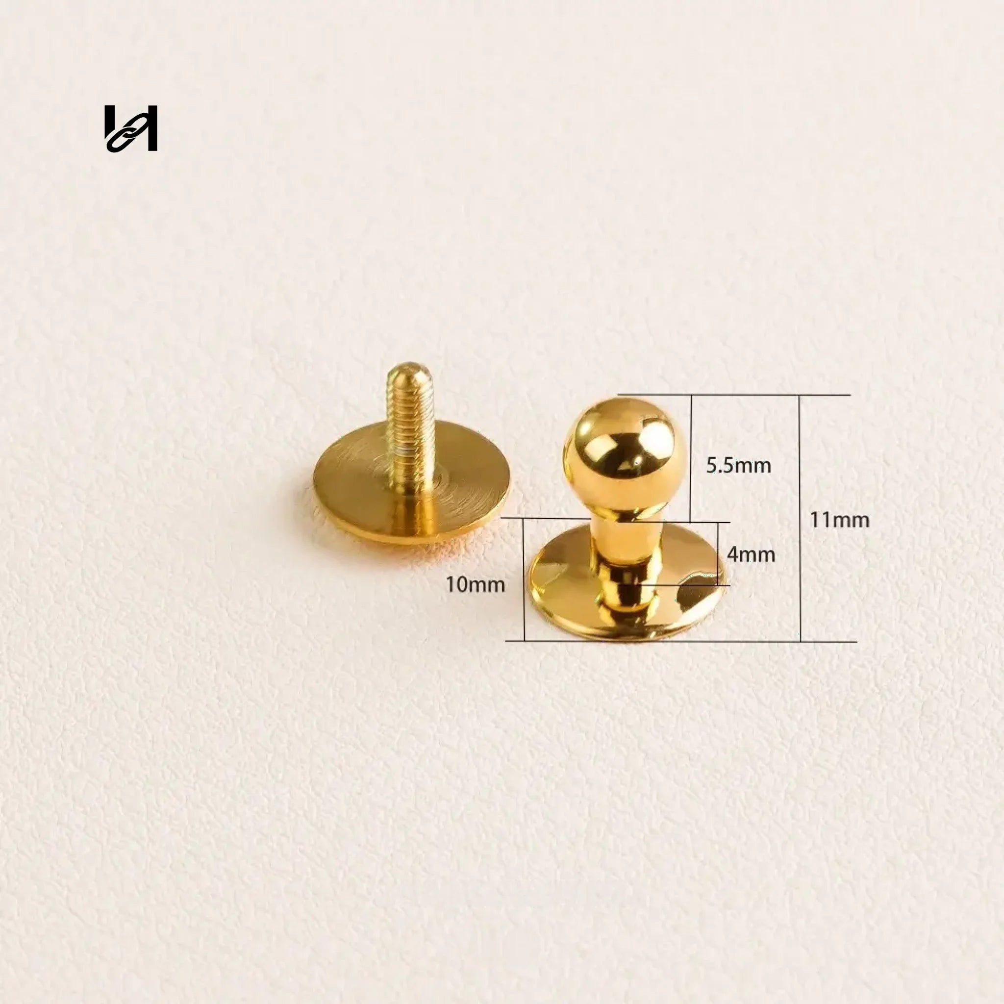 Stainless steel curved screws - Gold - hardware