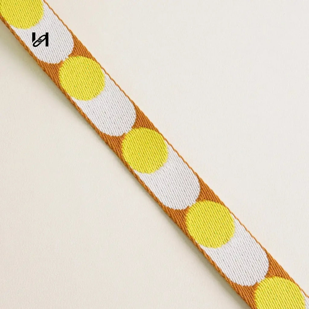 Colored webbing 25 mm wide - Brown and Yellow/100cm - webbing
