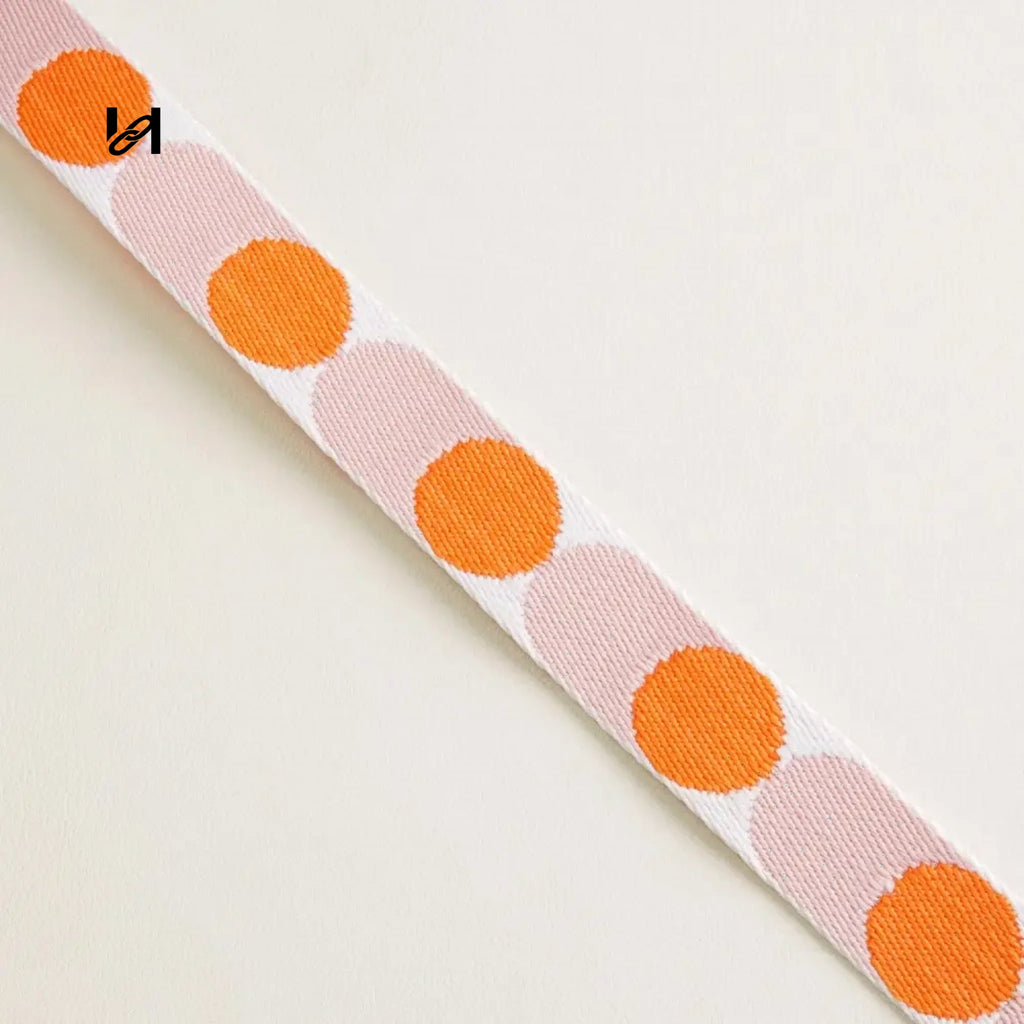 Colored webbing 25 mm wide - White and Orange/100cm - webbing