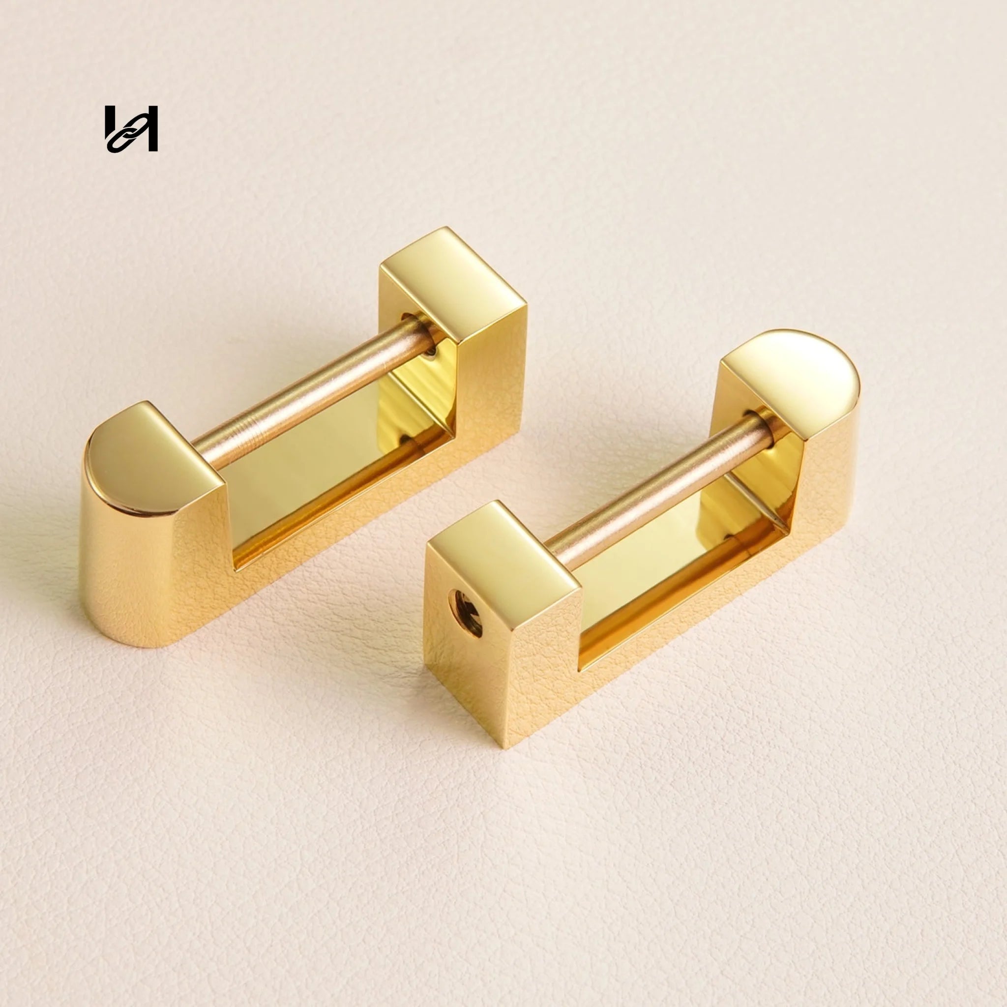 Custom 16×32mm Stainless Steel Dulles Briefcase Handle Holder Connectors - Gold-2pieces / large - hardware