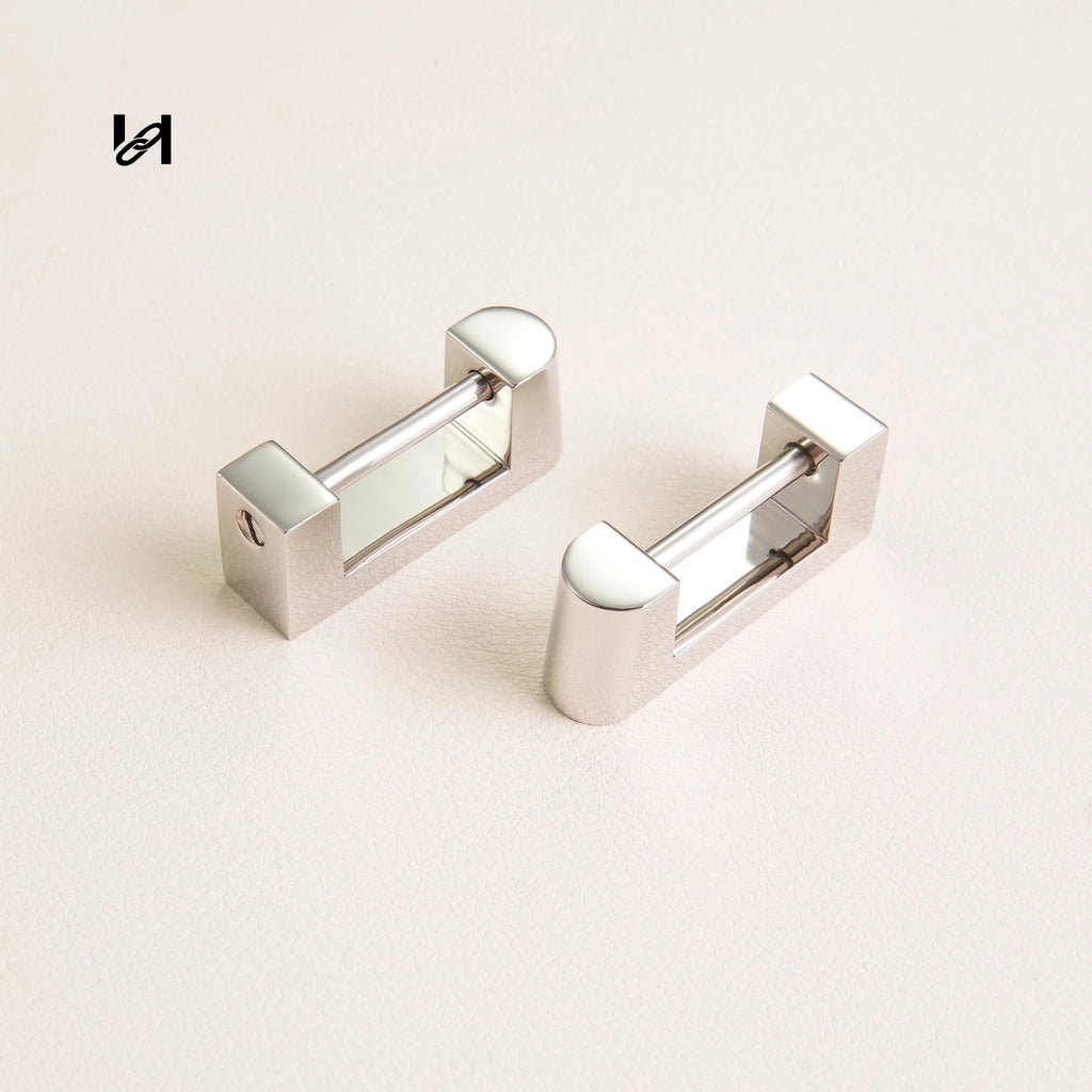 Custom 16×32mm Stainless Steel Dulles Briefcase Handle Holder Connectors - Silver-2pieces / large - hardware