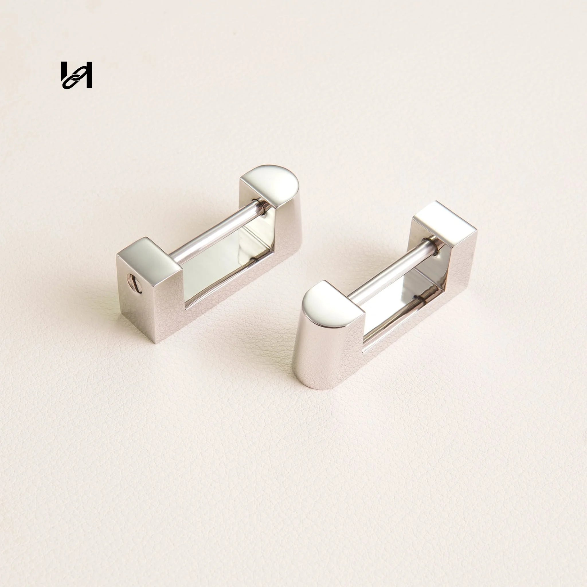 Custom 16×32mm Stainless Steel Dulles Briefcase Handle Holder Connectors - Silver-2pieces / large - hardware