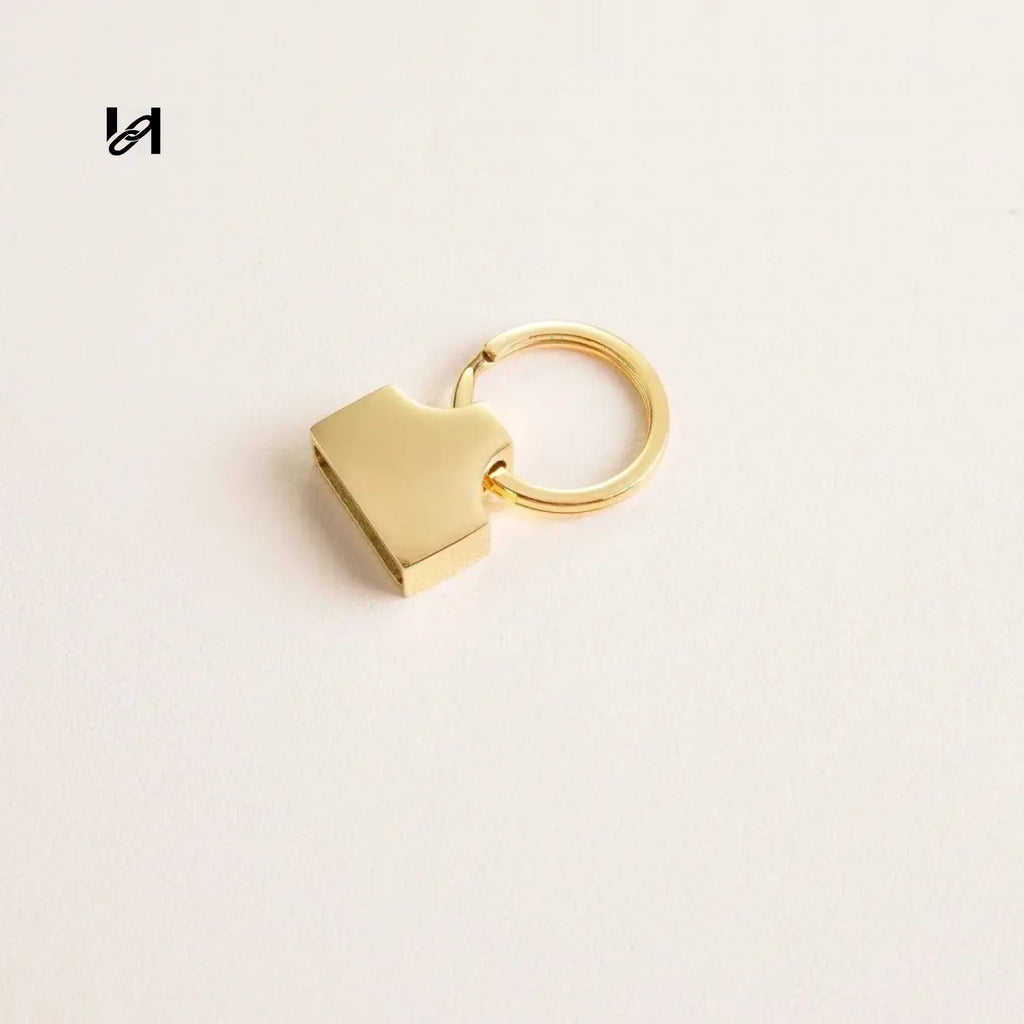 CNC Flat StainlessSteel Key Ring - Gold - hardware