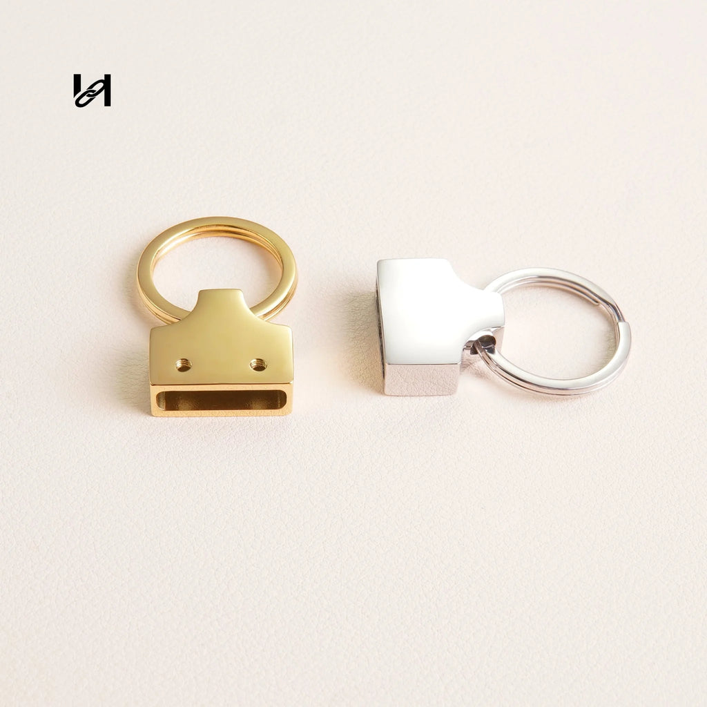 Custom 19mm Stainless Steel Mountain-Shaped Keychain Clips