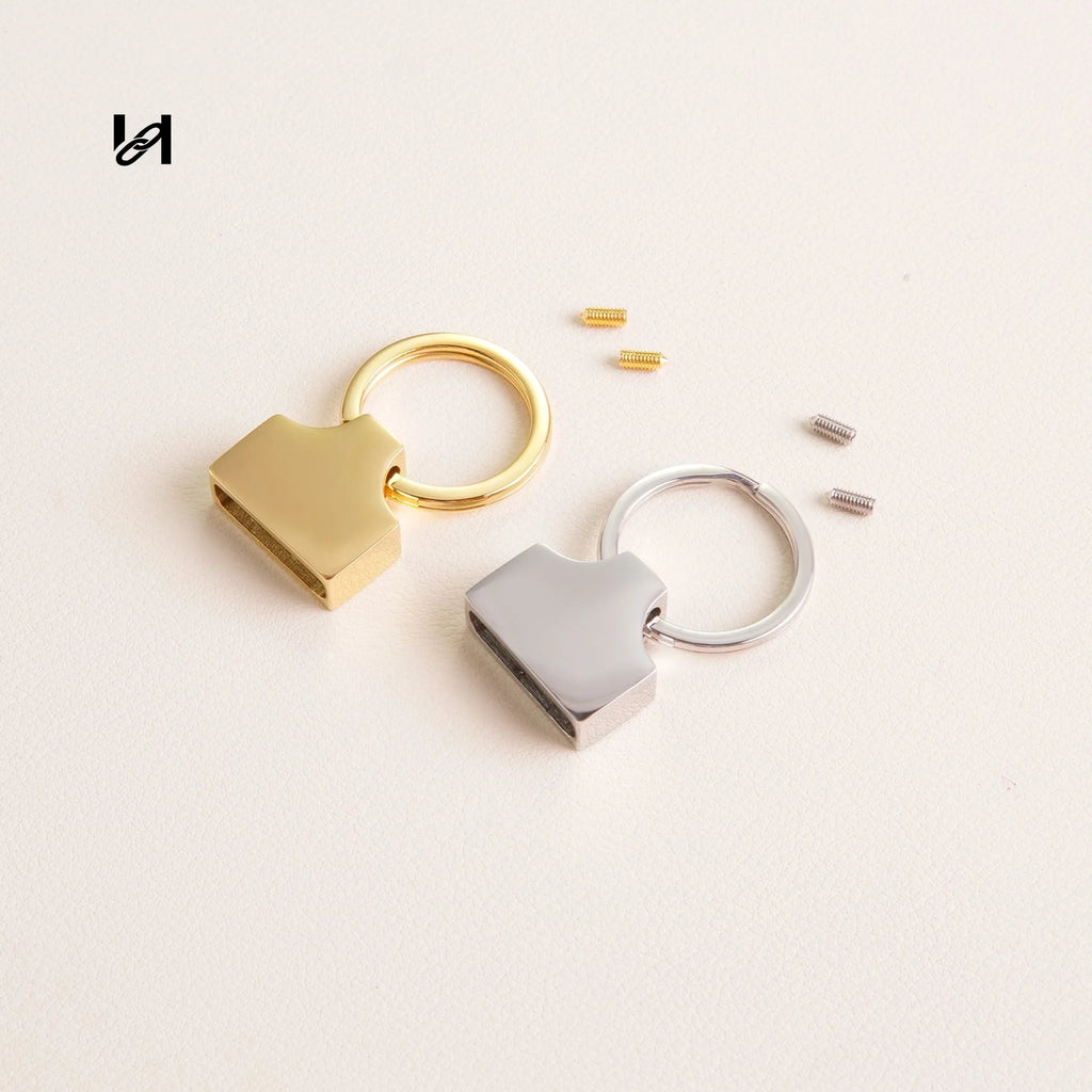 Custom 19mm Stainless Steel Mountain-Shaped Keychain Clips