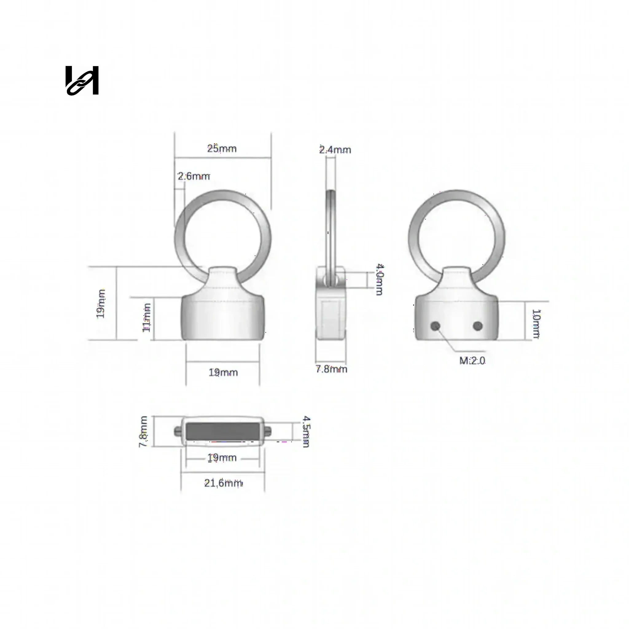CNC Flat StainlessSteel Key Ring - hardware