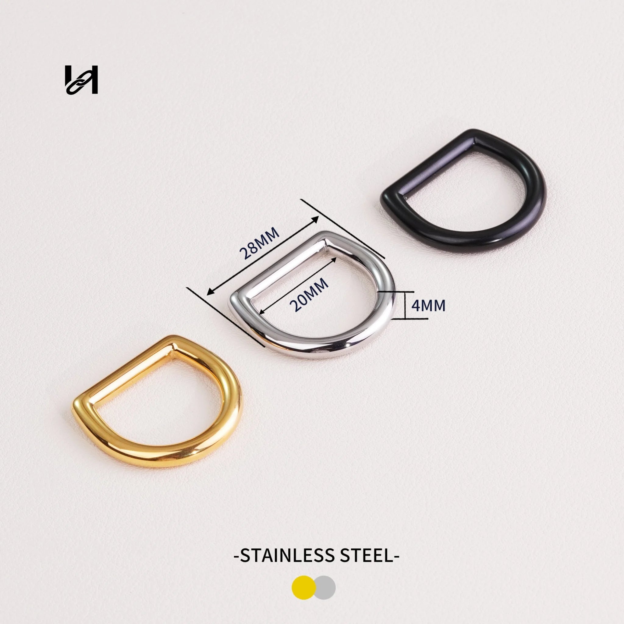 Custom 20mm Stainless Steel Round Wire D-Rings - hardware