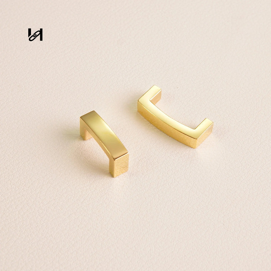 Custom Flat Stainless Steel Handle Holder Connectors - 12mm(One piece) / Gold - hardware