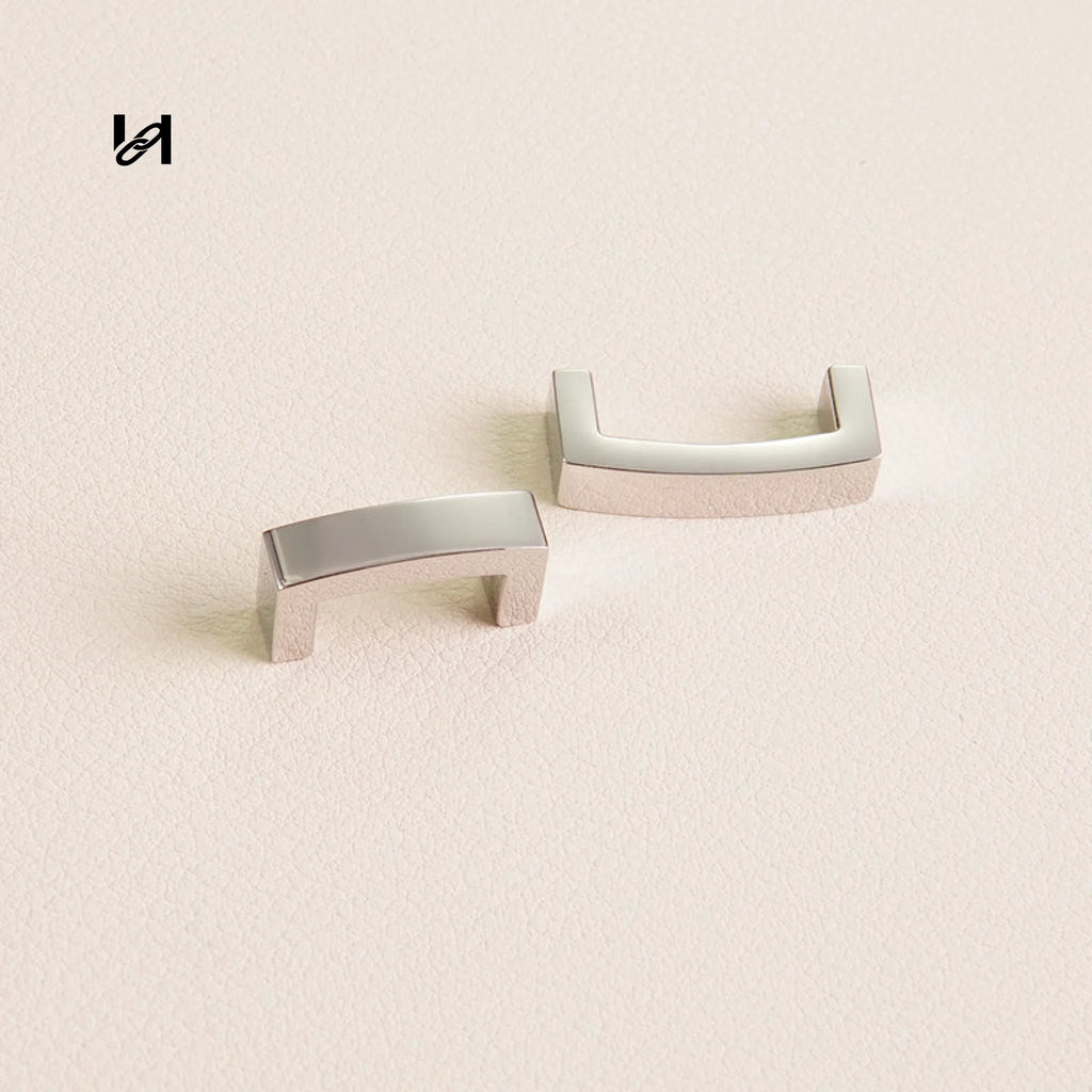 Custom Flat Stainless Steel Handle Holder Connectors - 12mm(One piece) / Silver - hardware