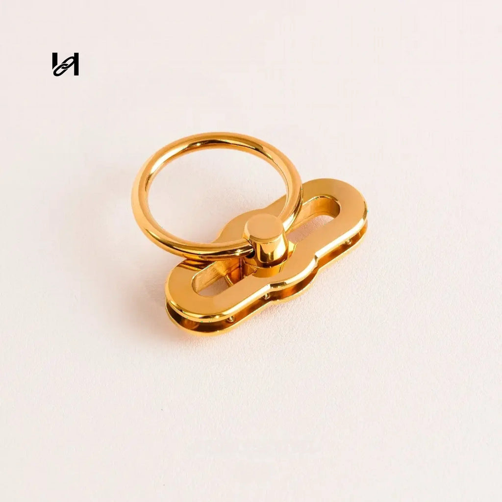 circle-ring oval turn twist lock - Gold / Small - hardware