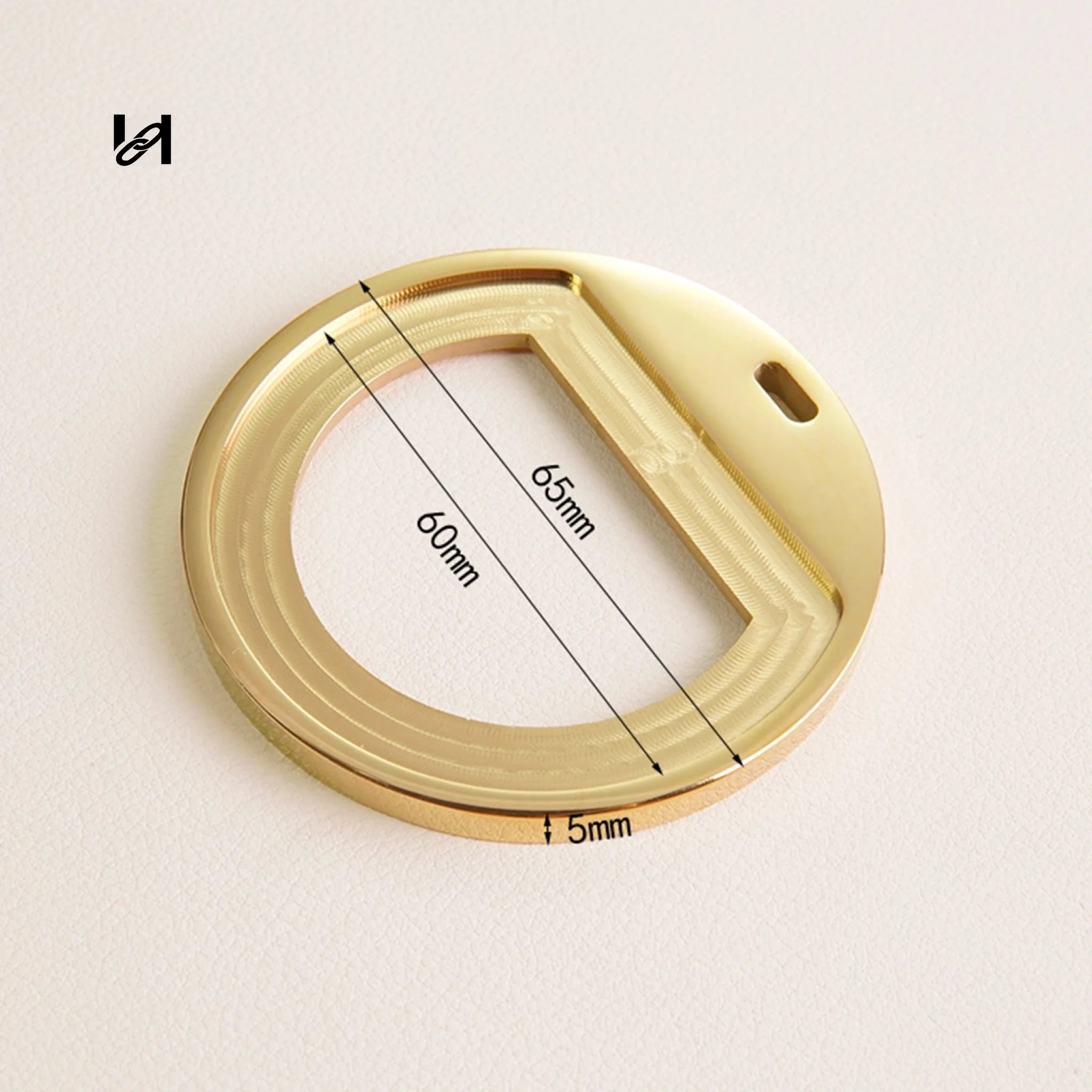 Custom Stainless Steel Mirror Bag Charms with Leather Veneer - hardware