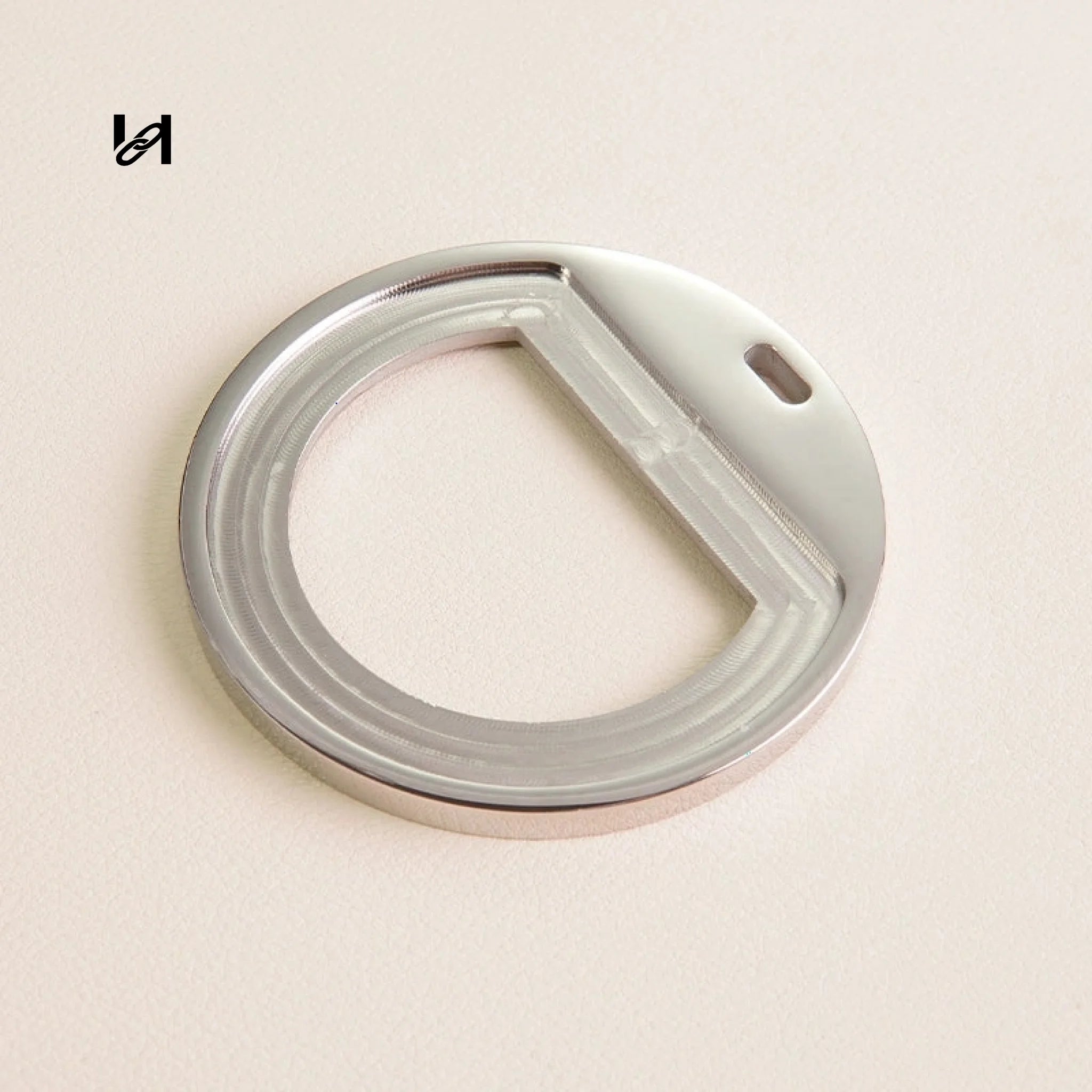Custom Stainless Steel Mirror Bag Charms with Leather Veneer - Mirror Hardware / Silver - hardware