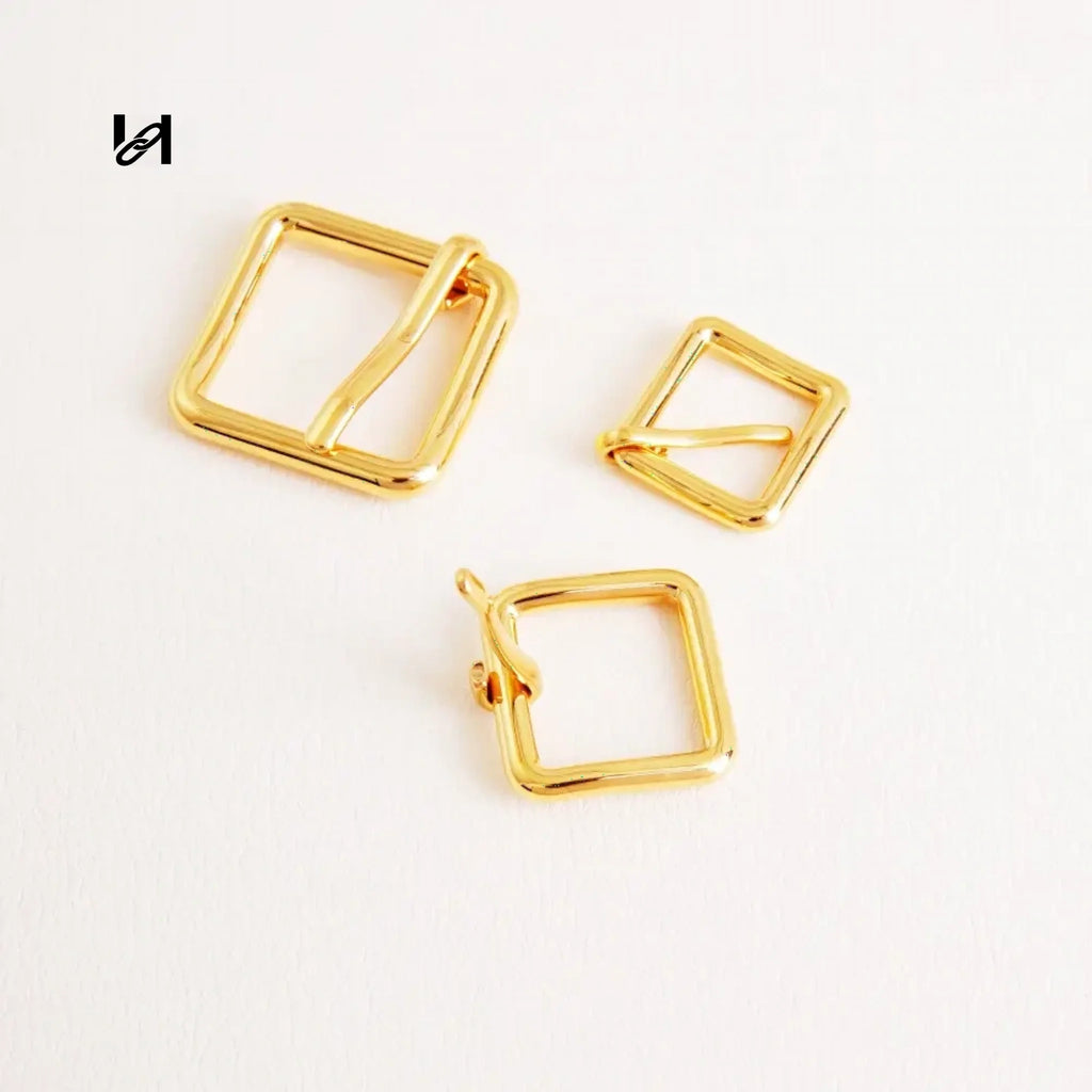 Bending square-ring buckle - 20.8MM / gold - hardware