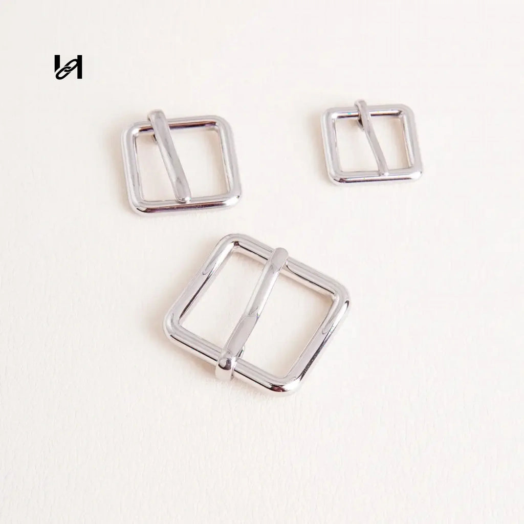 Bending square-ring buckle - 20.8MM / silver - hardware