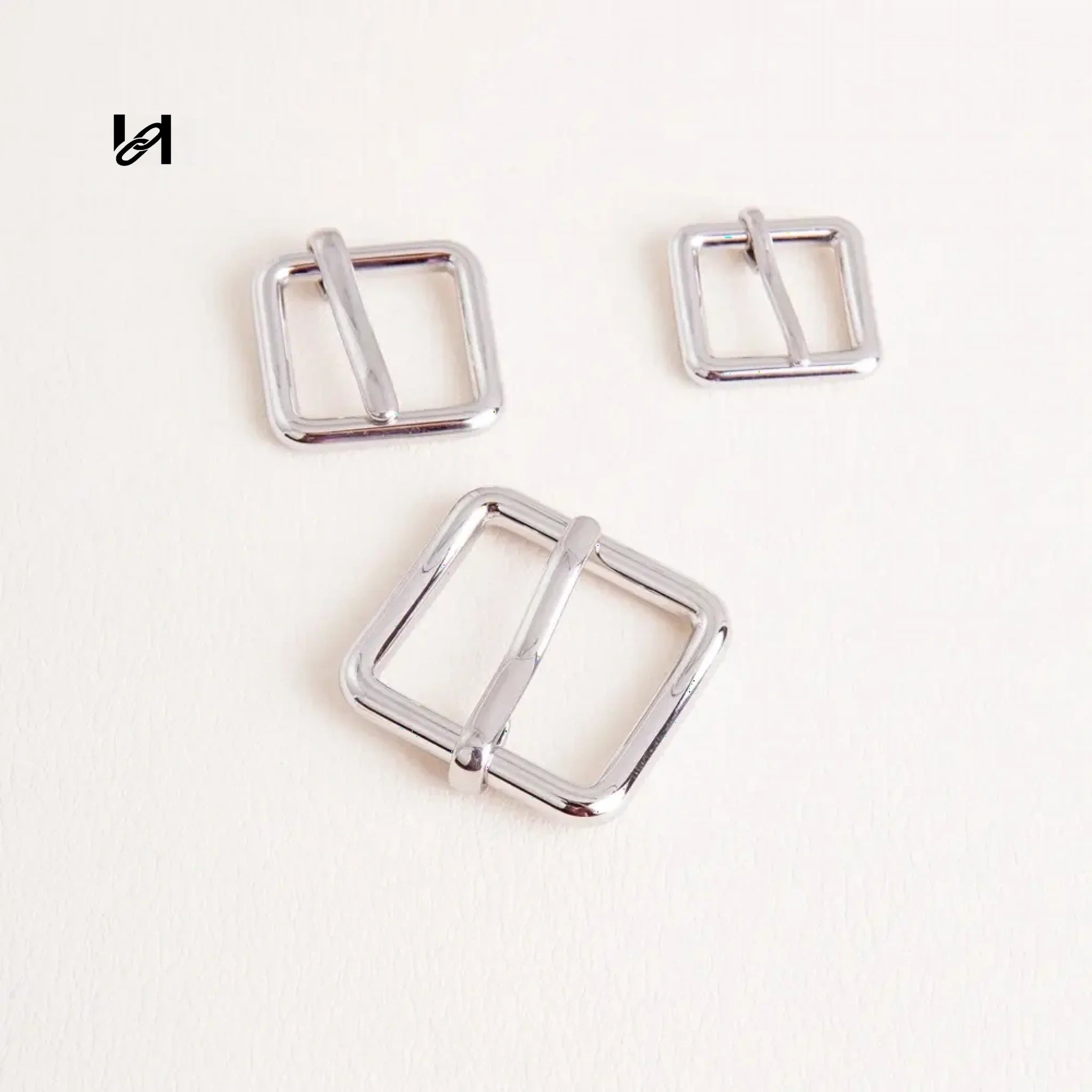 Bending square-ring buckle - 20.8MM / silver - hardware