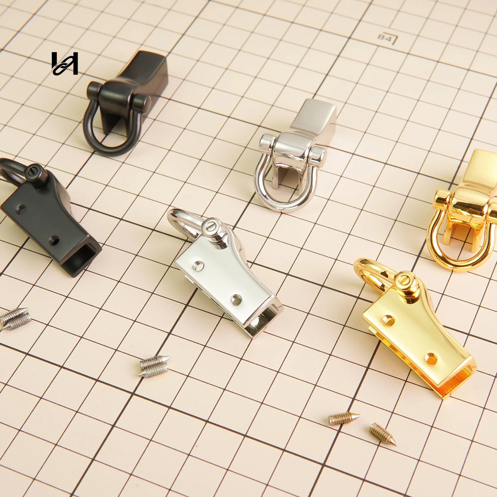 D-Ring Buckle Metal Bag Strap Connector Slide Clip One Pair - hardware