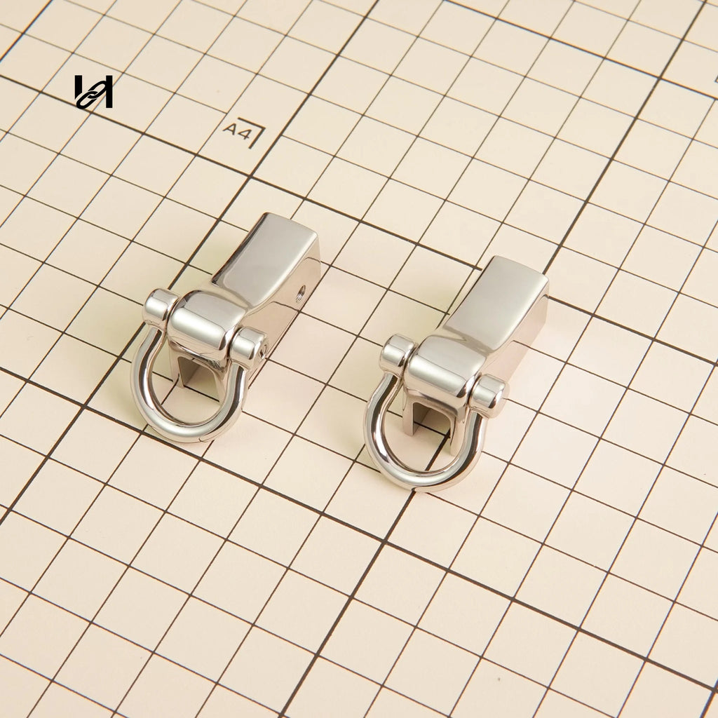 D-Ring Buckle Metal Bag Strap Connector Slide Clip One Pair - hardware