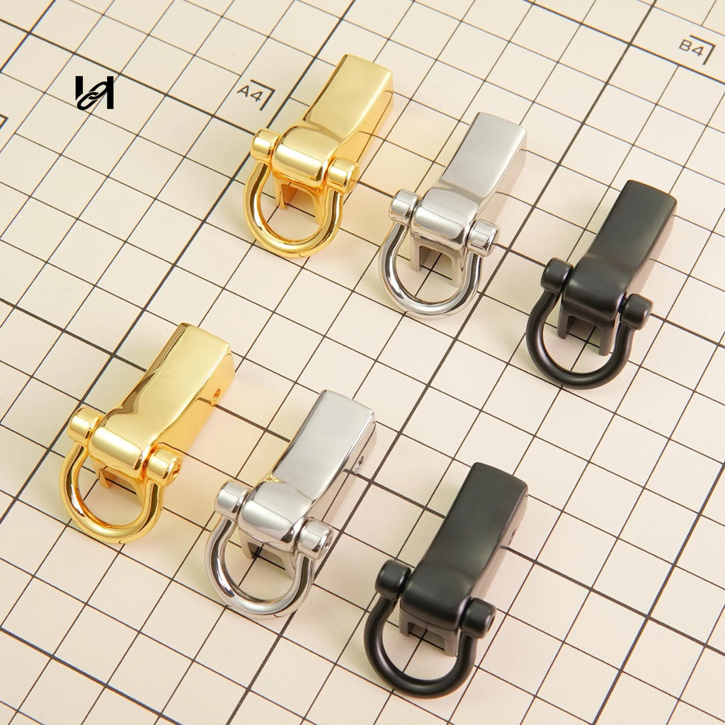 D-Ring Buckle Metal Bag Strap Connector Slide Clip One Pair - hardware