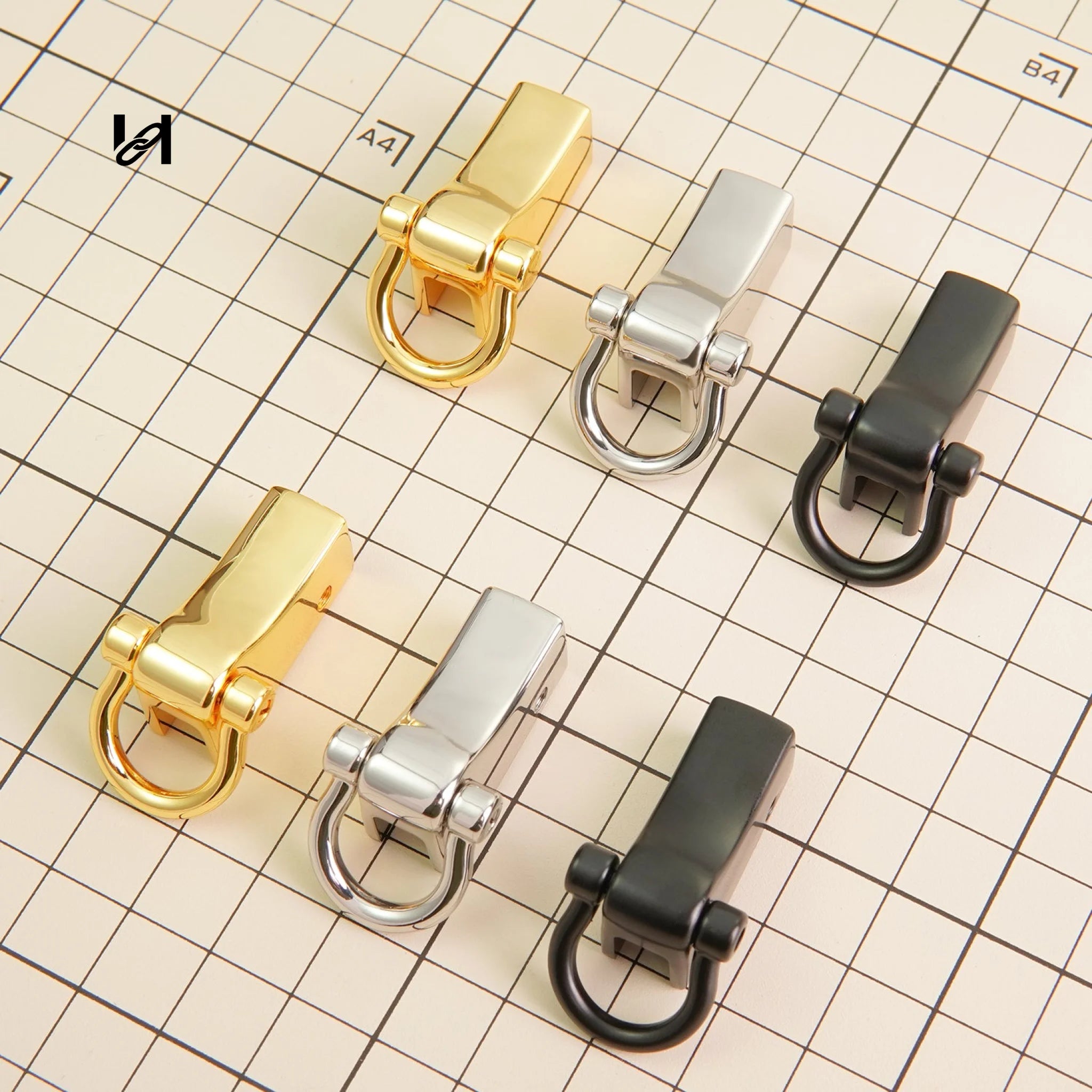 D-Ring Buckle Metal Bag Strap Connector Slide Clip One Pair - hardware