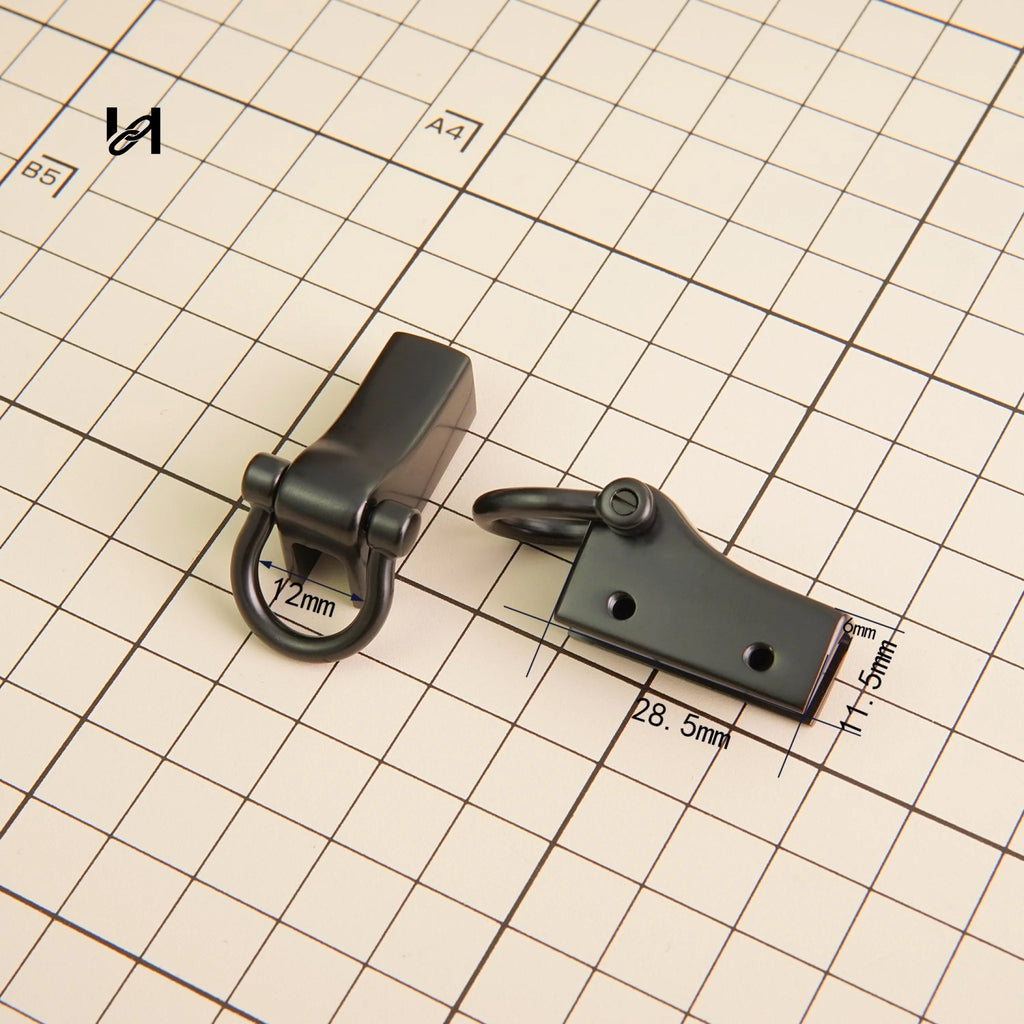 D-Ring Buckle Metal Bag Strap Connector Slide Clip One Pair - hardware