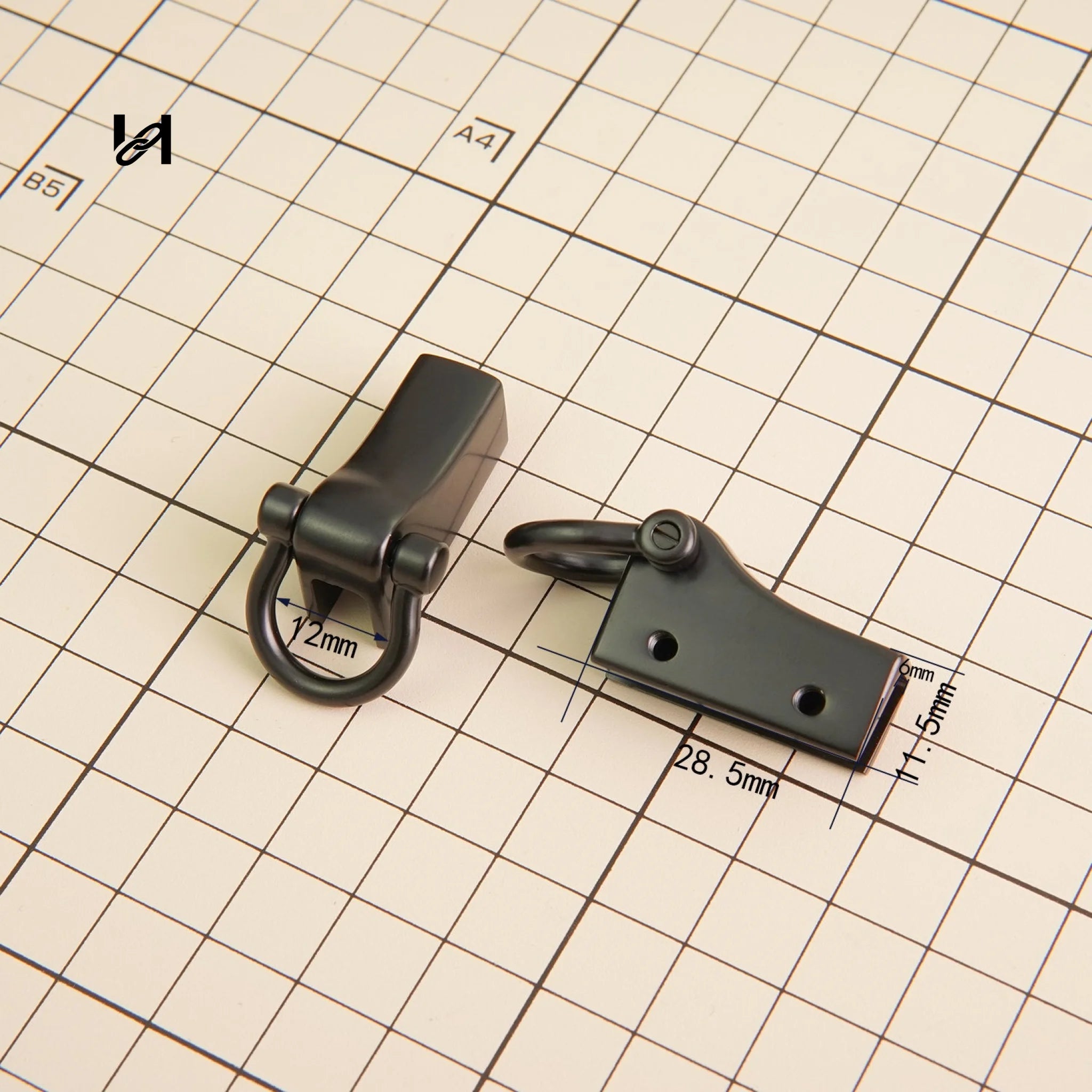 D-Ring Buckle Metal Bag Strap Connector Slide Clip One Pair - hardware