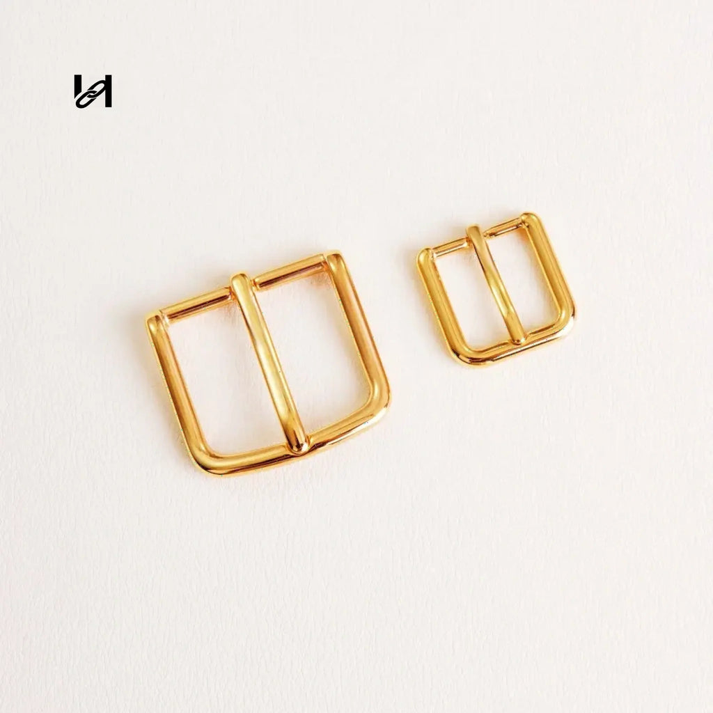 DC 3.2/1.8CM Leather-strap Belt Buckle - 3.2CM / gold - hardware