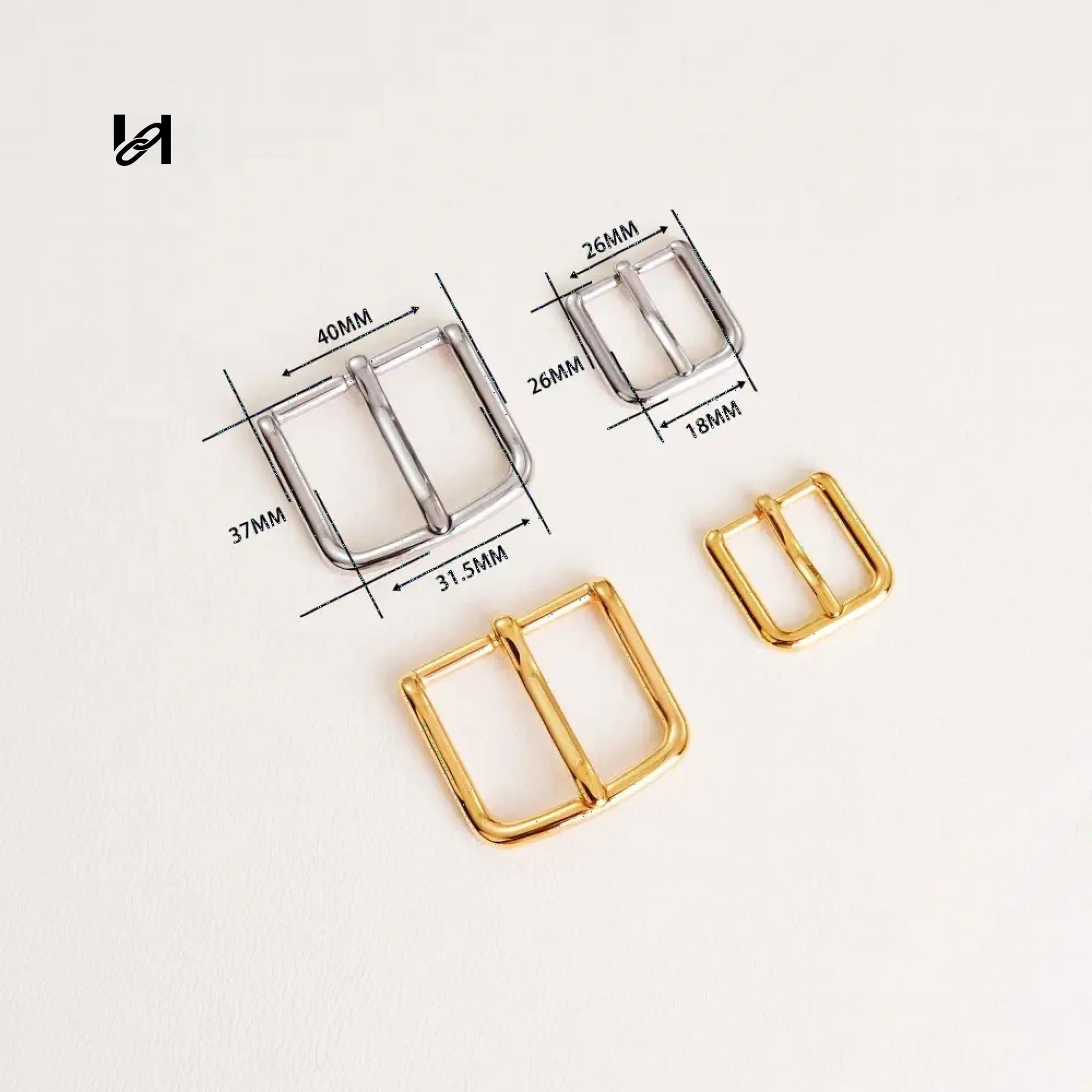 DC 3.2/1.8CM Leather-strap Belt Buckle - 1.8CM / gold - hardware