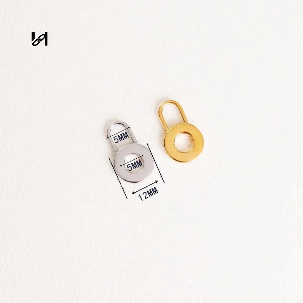 Donut & Lock Zipper Puller - Donut / silver - hardware