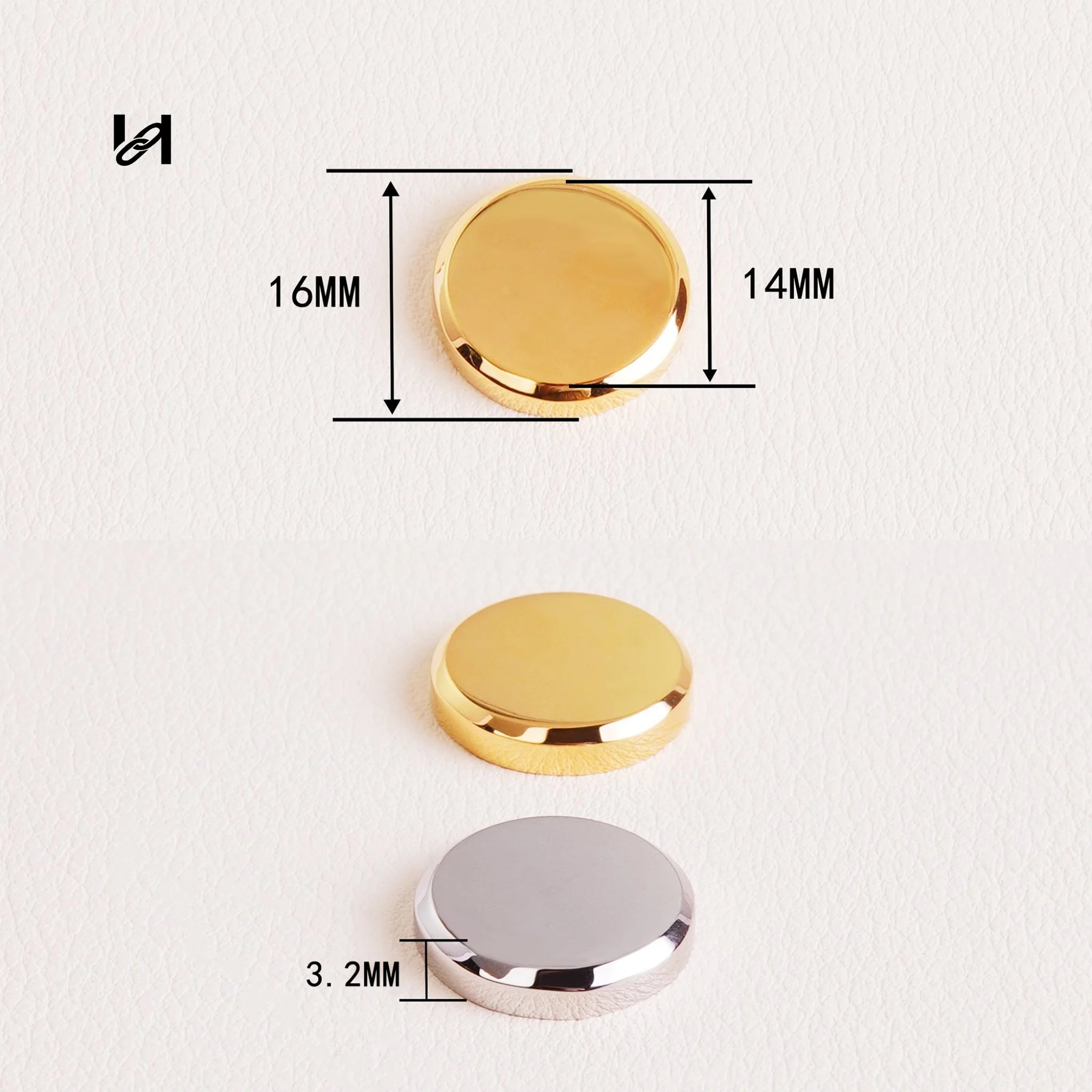 Flat Bag Feet – Stainless Steel Hardware for Bags & Leather Goods - gold / 14mm*16mm - hardware