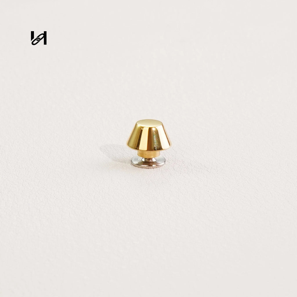 Flat-Conical Bag Feet – Stainless Steel Hardware for Bags & Leather Goods - gold - hardware