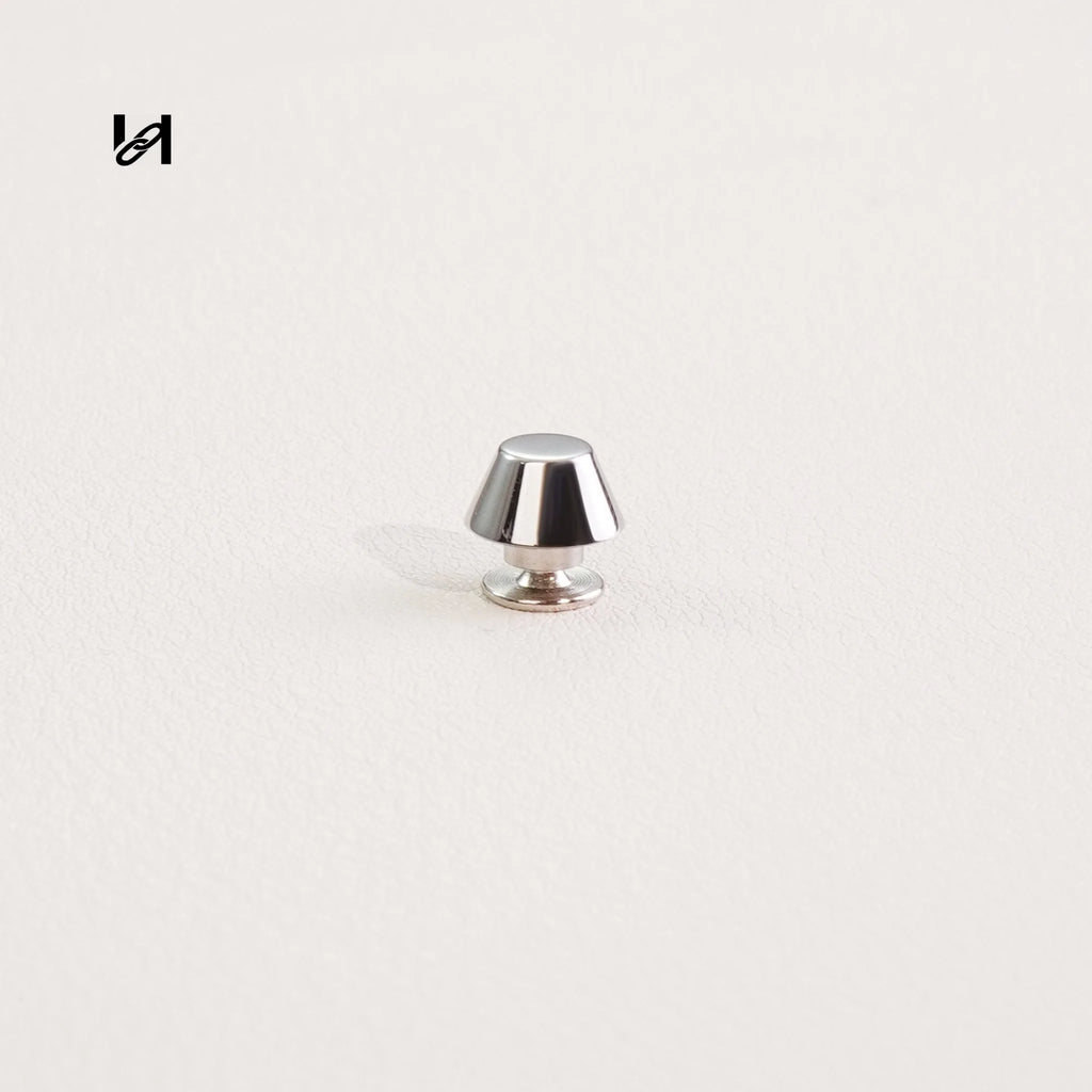 Flat-Conical Bag Feet – Stainless Steel Hardware for Bags & Leather Goods - silver - hardware